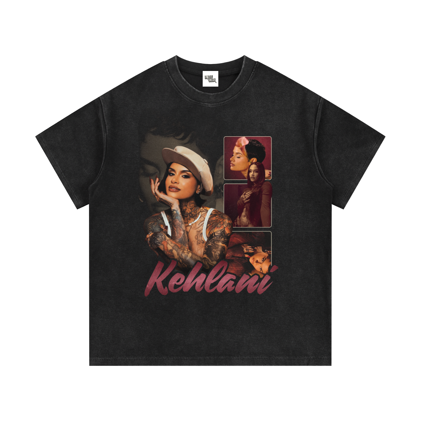 90s Kehlani Inspired Mineral Wash Waffle Knit T-Shirt