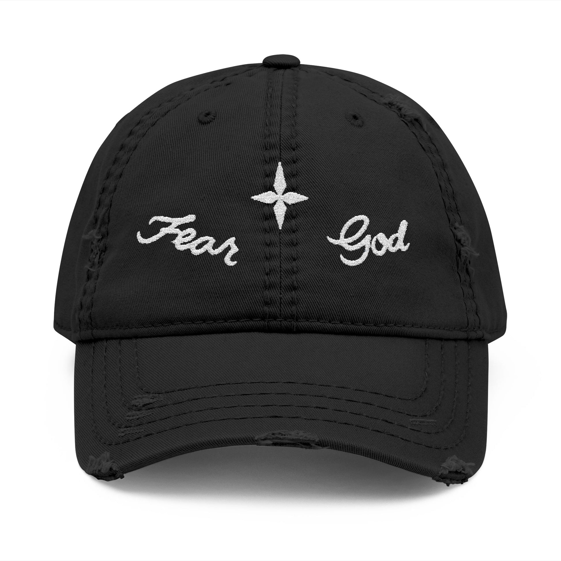 Weezy Inspired Fear God Distressed Dad Hat (Embroidery)