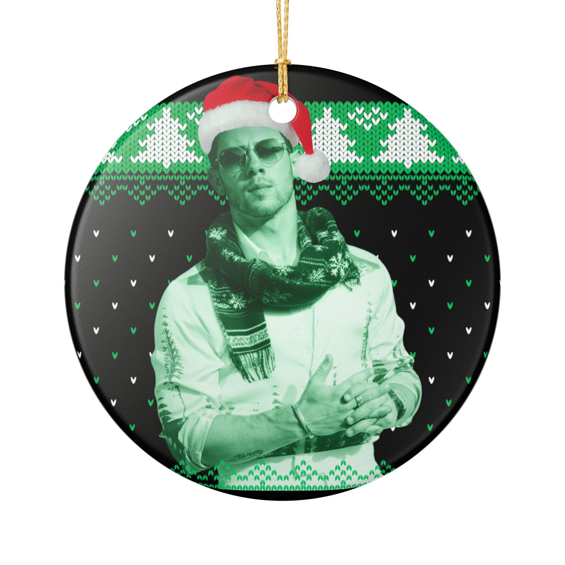 Nick Jonas Ugly Christmas Sweater Ornament (1pc), Jonas Brothers Inspired Christmas Decor