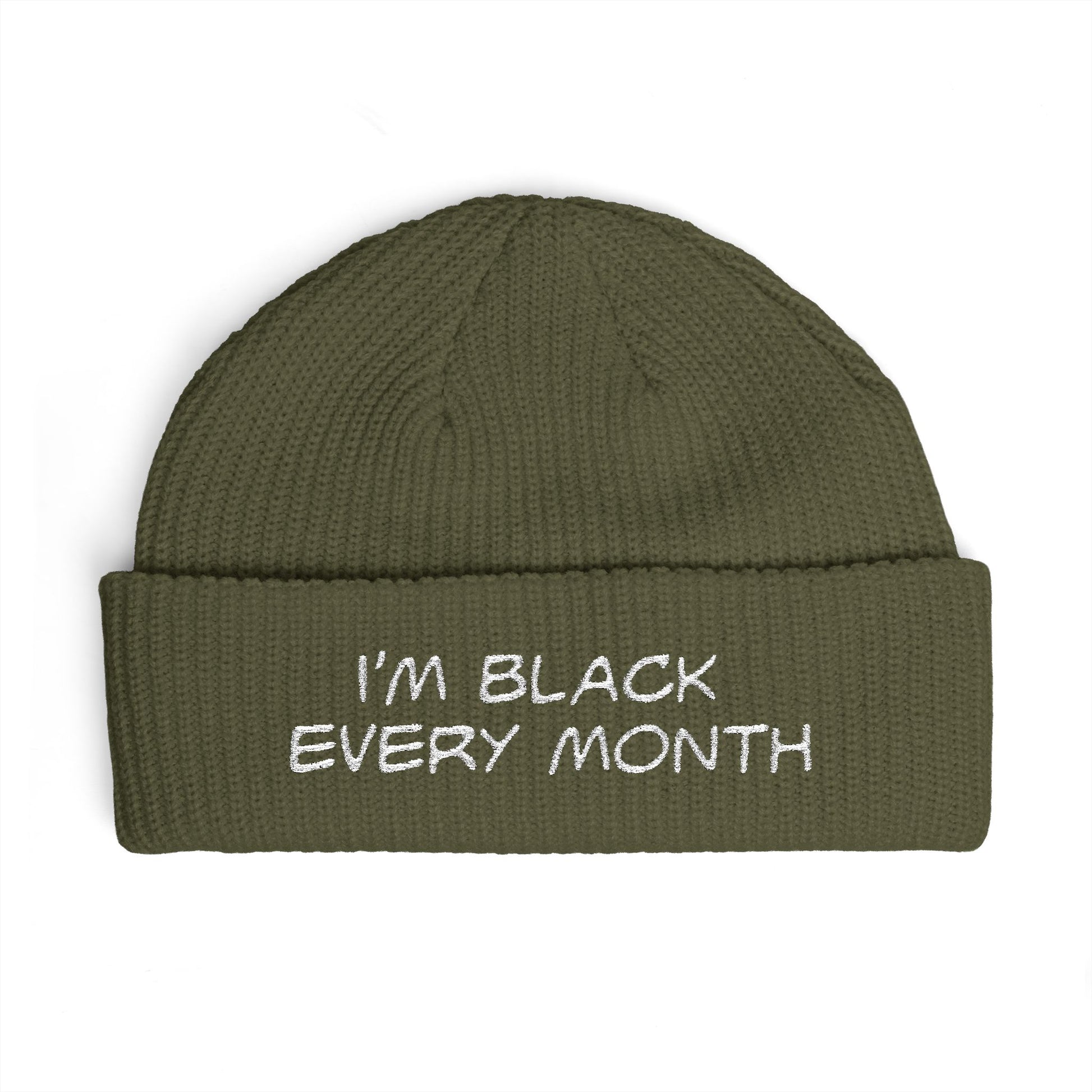 I'm Black Every Month Embroidered Cuff Beanie