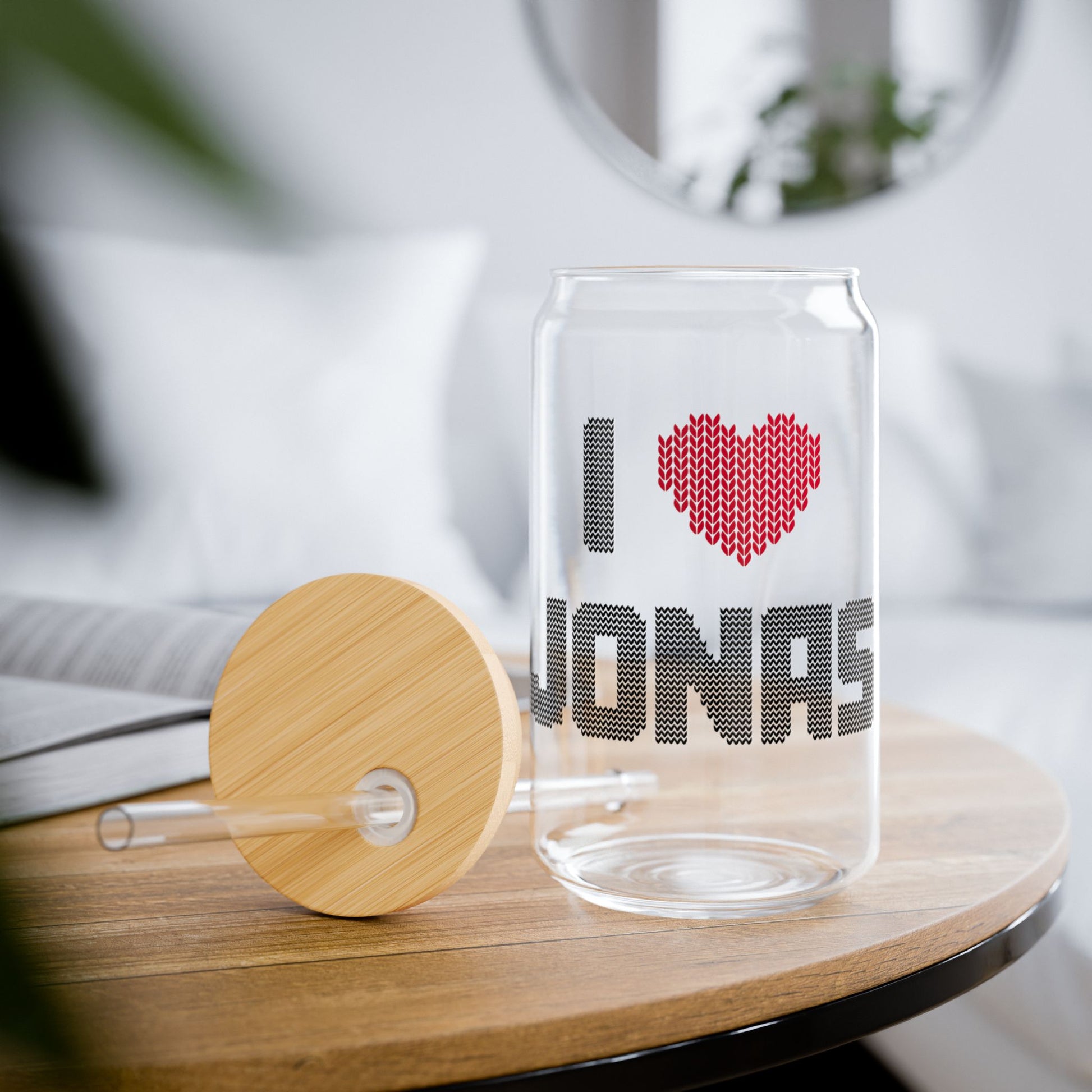 I Heart Jonas , Jonas Brothers Inspired Sipper Glass