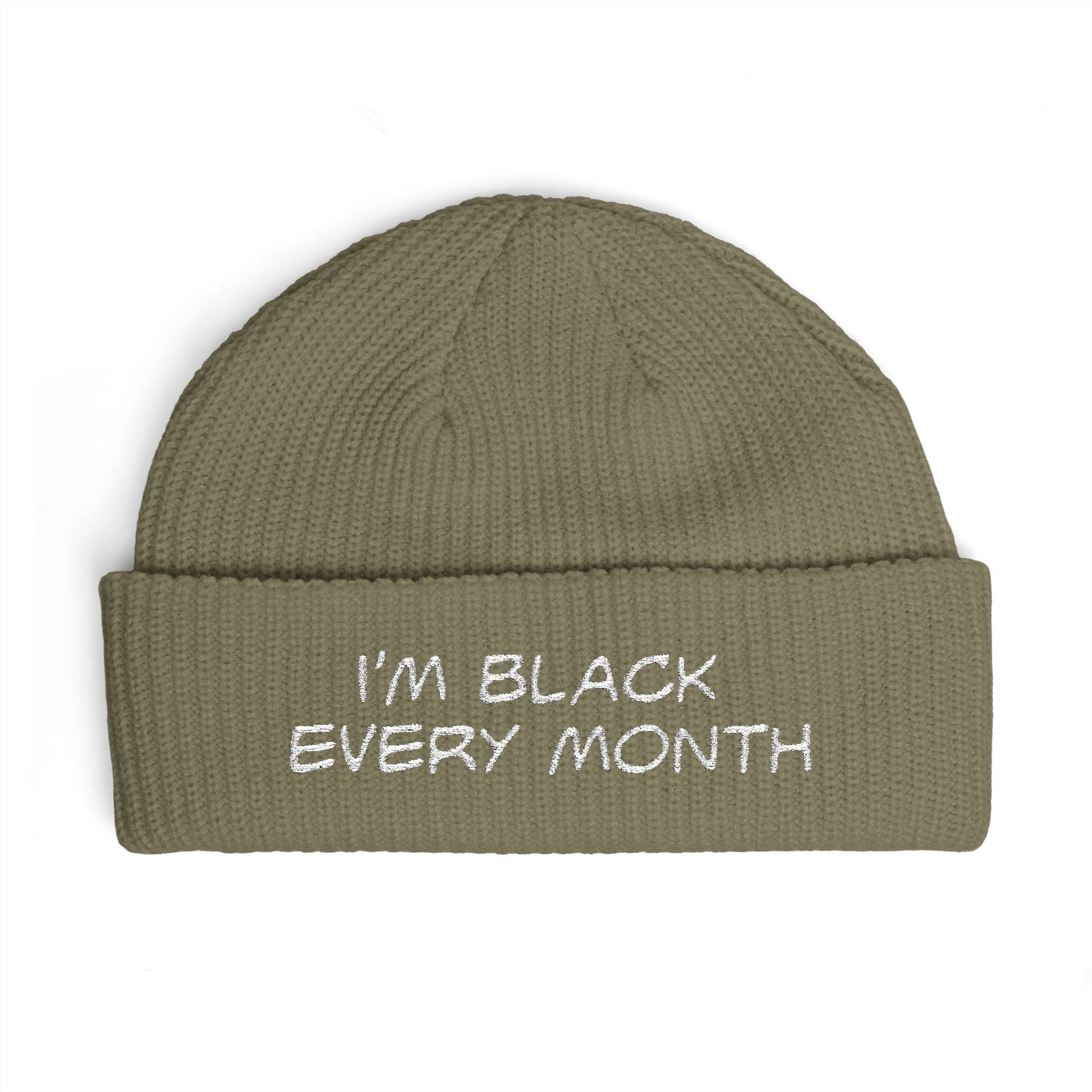 I'm Black Every Month Embroidered Cuff Beanie