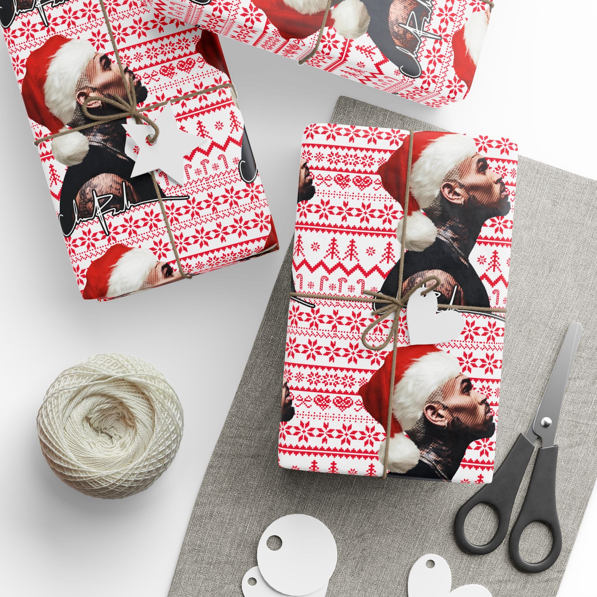 Chrismas Inspired Breezy Red & White Wrapping Paper