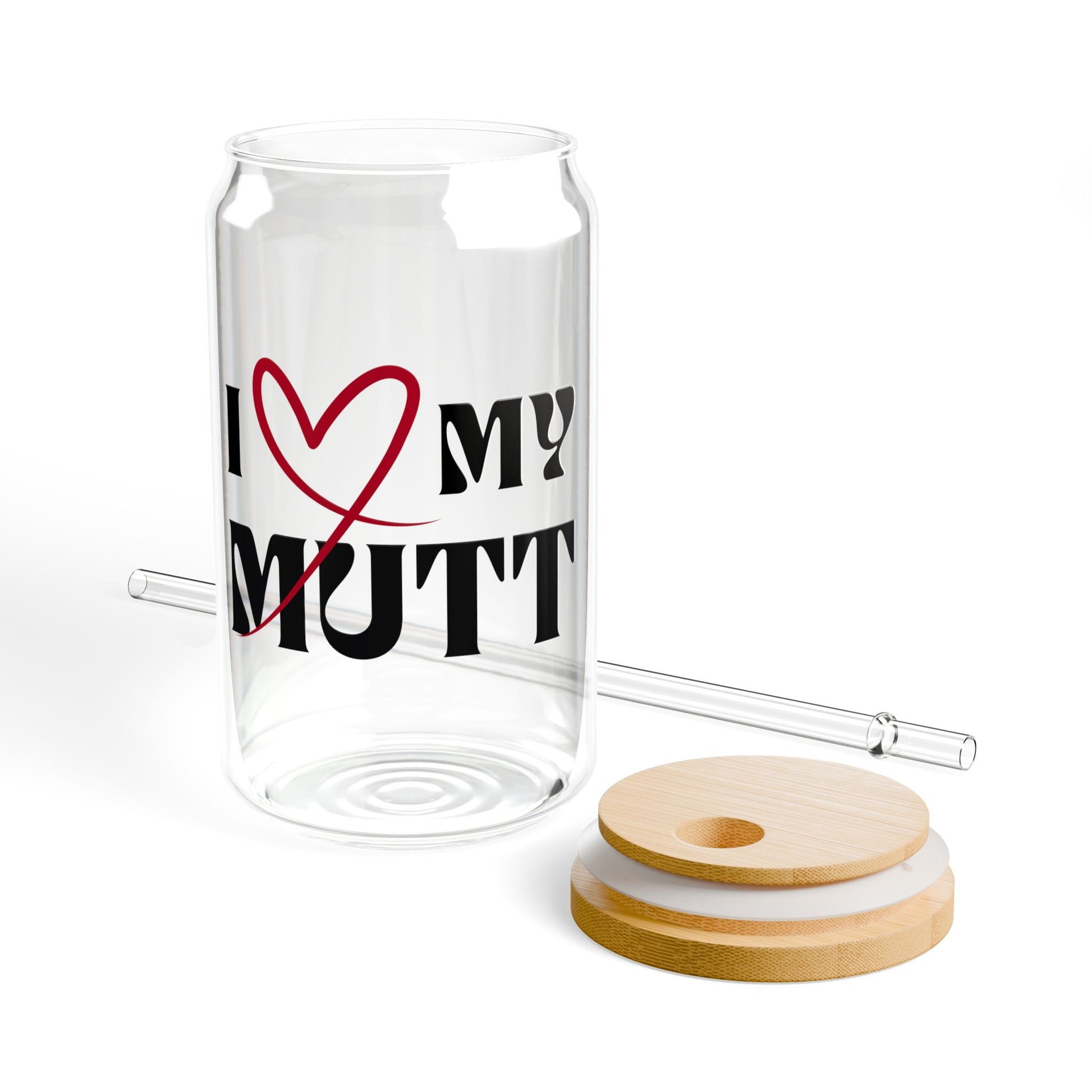 I ❤️ My Mutt Sipper Glass