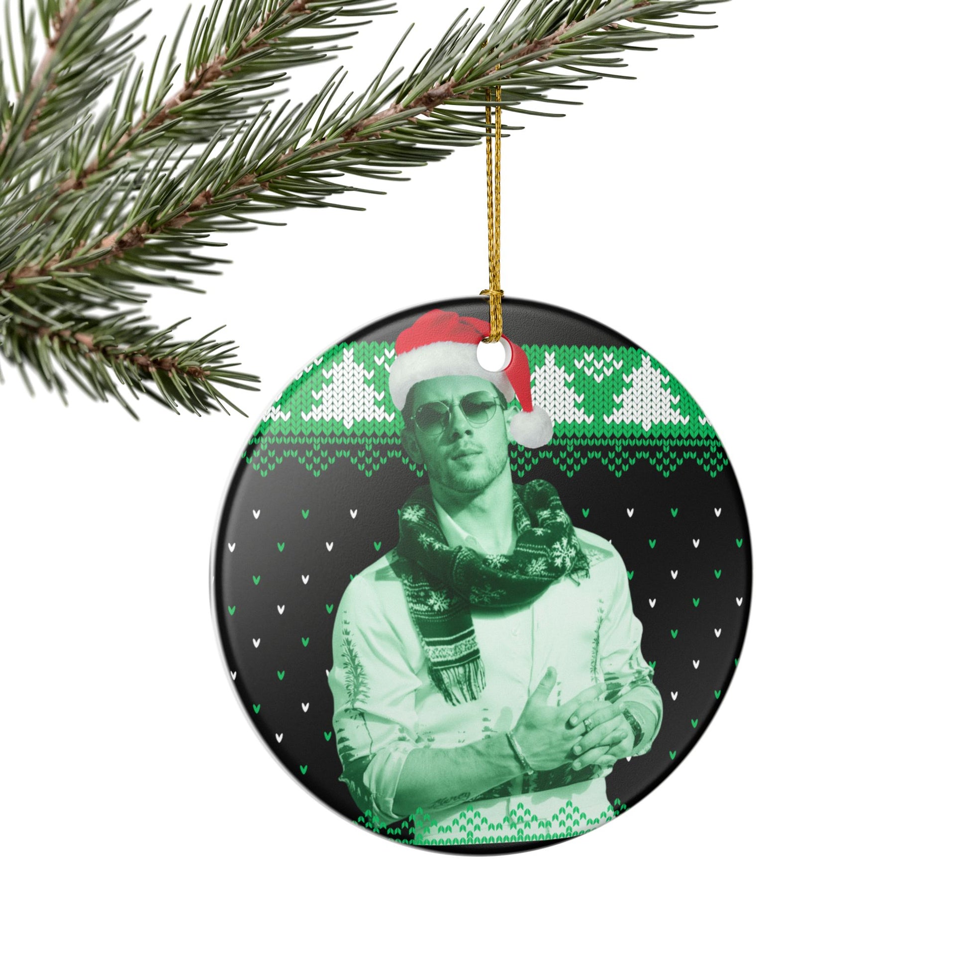Nick Jonas Ugly Christmas Sweater Ornament (1pc), Jonas Brothers Inspired Christmas Decor