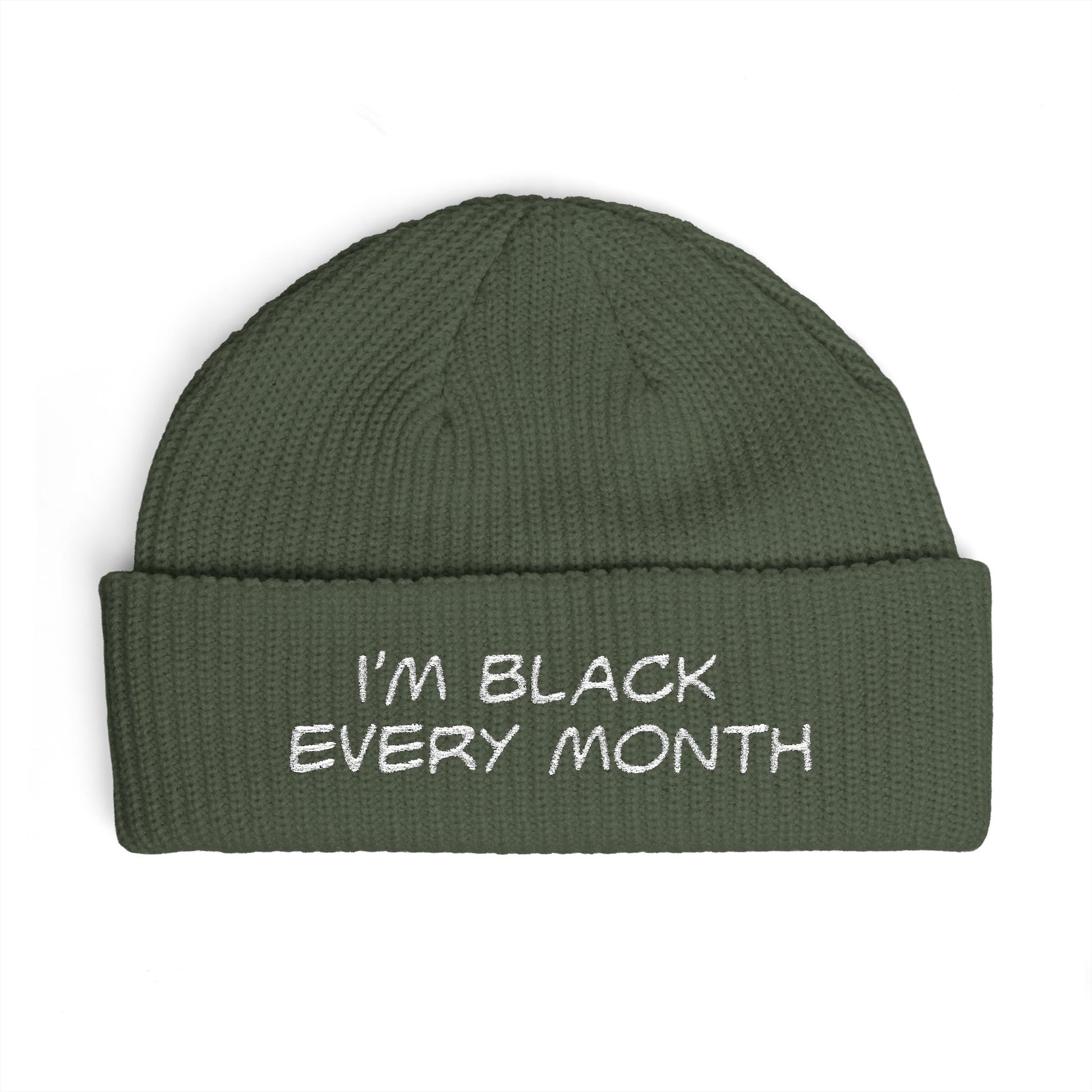 I'm Black Every Month Embroidered Cuff Beanie