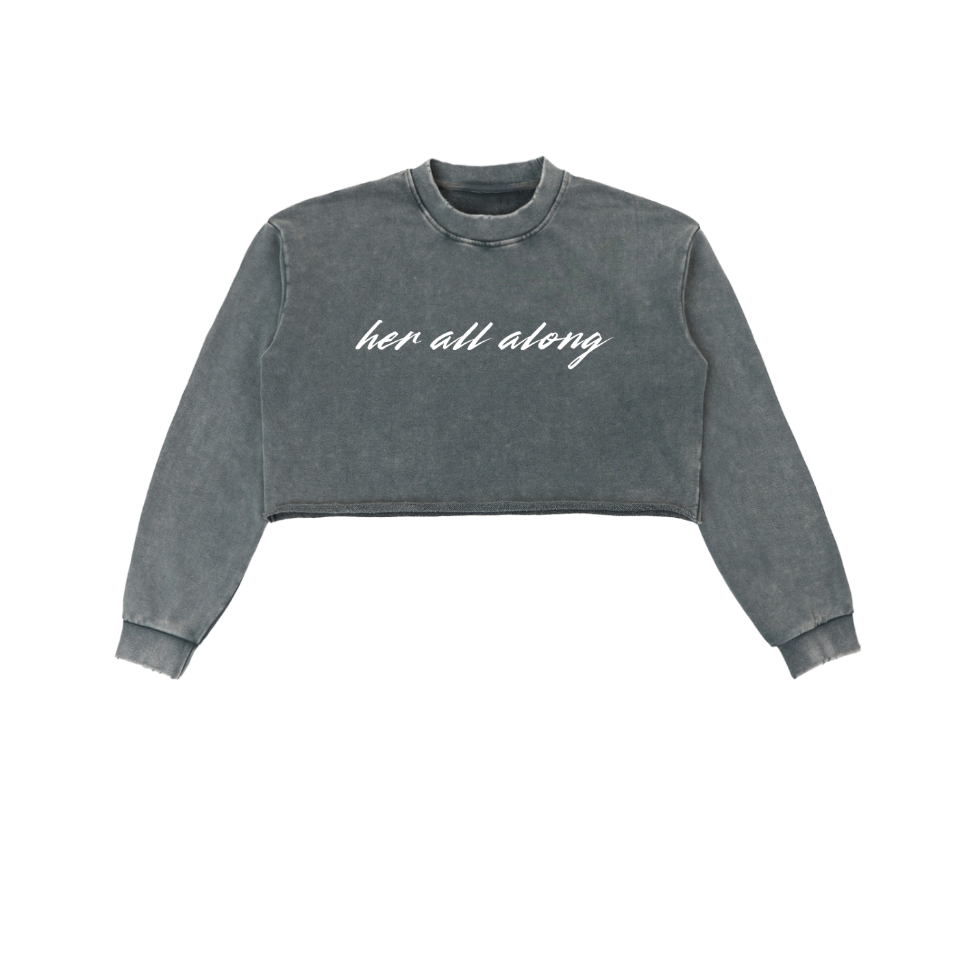 Gunna Inspired Her All Along Washed Raw Edge Cropped Sweatshirt