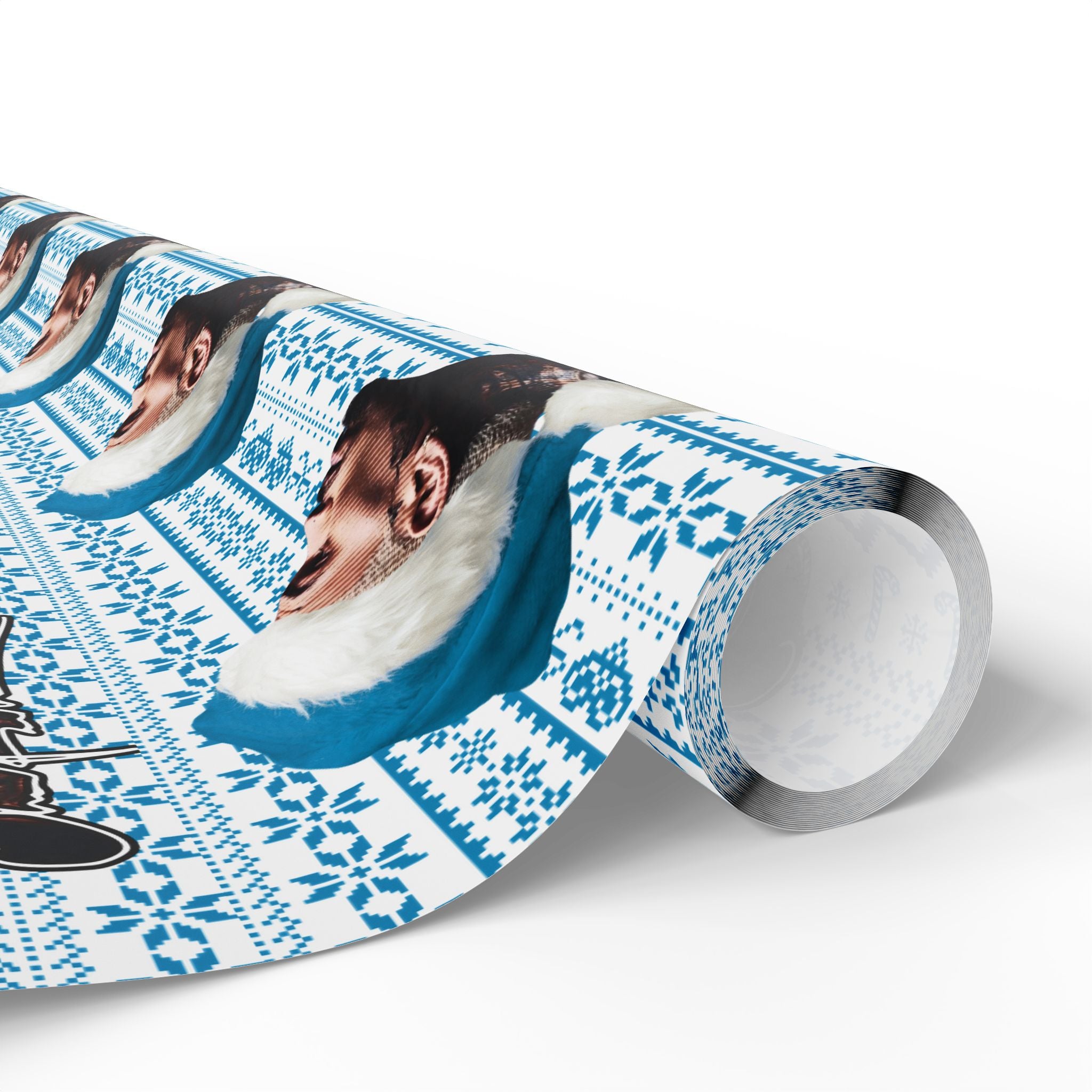 Chrismas Inspired Breezy Blue & White Wrapping Paper