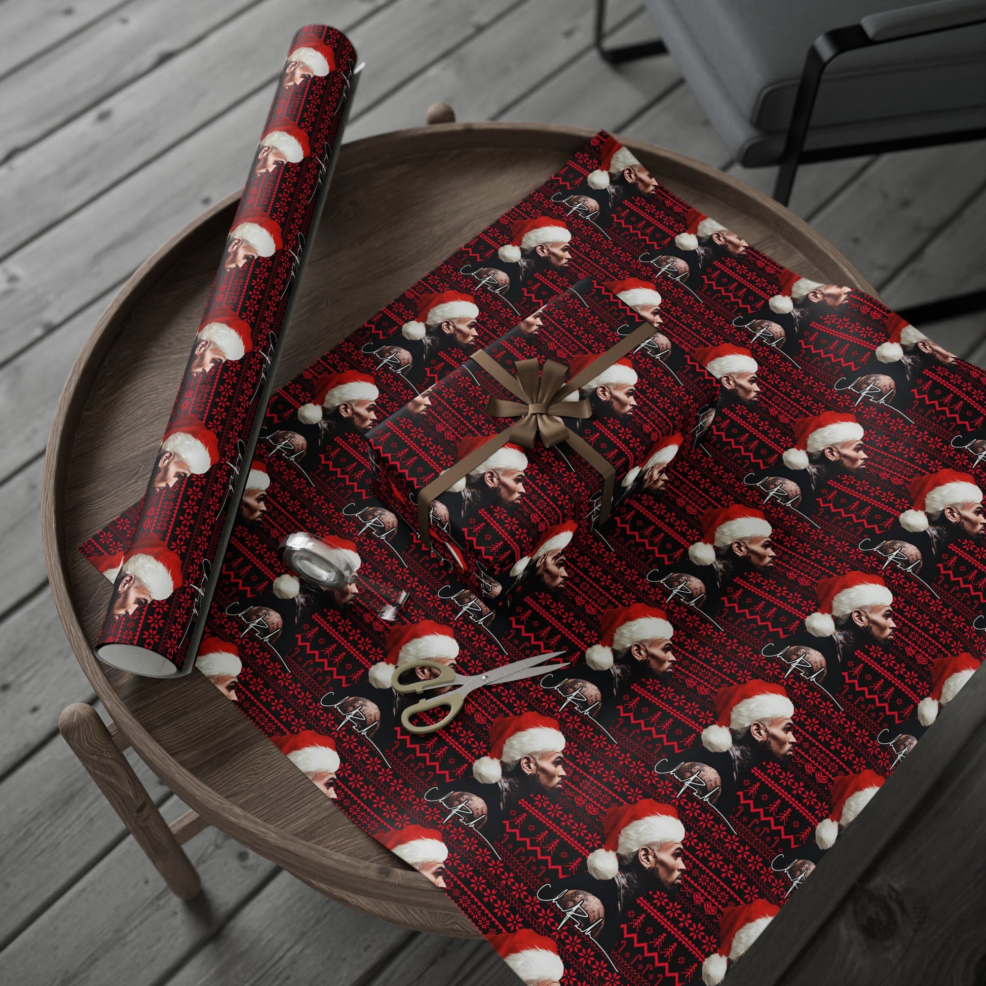 Chrismas Inspired Breezy Black & Red Wrapping Paper