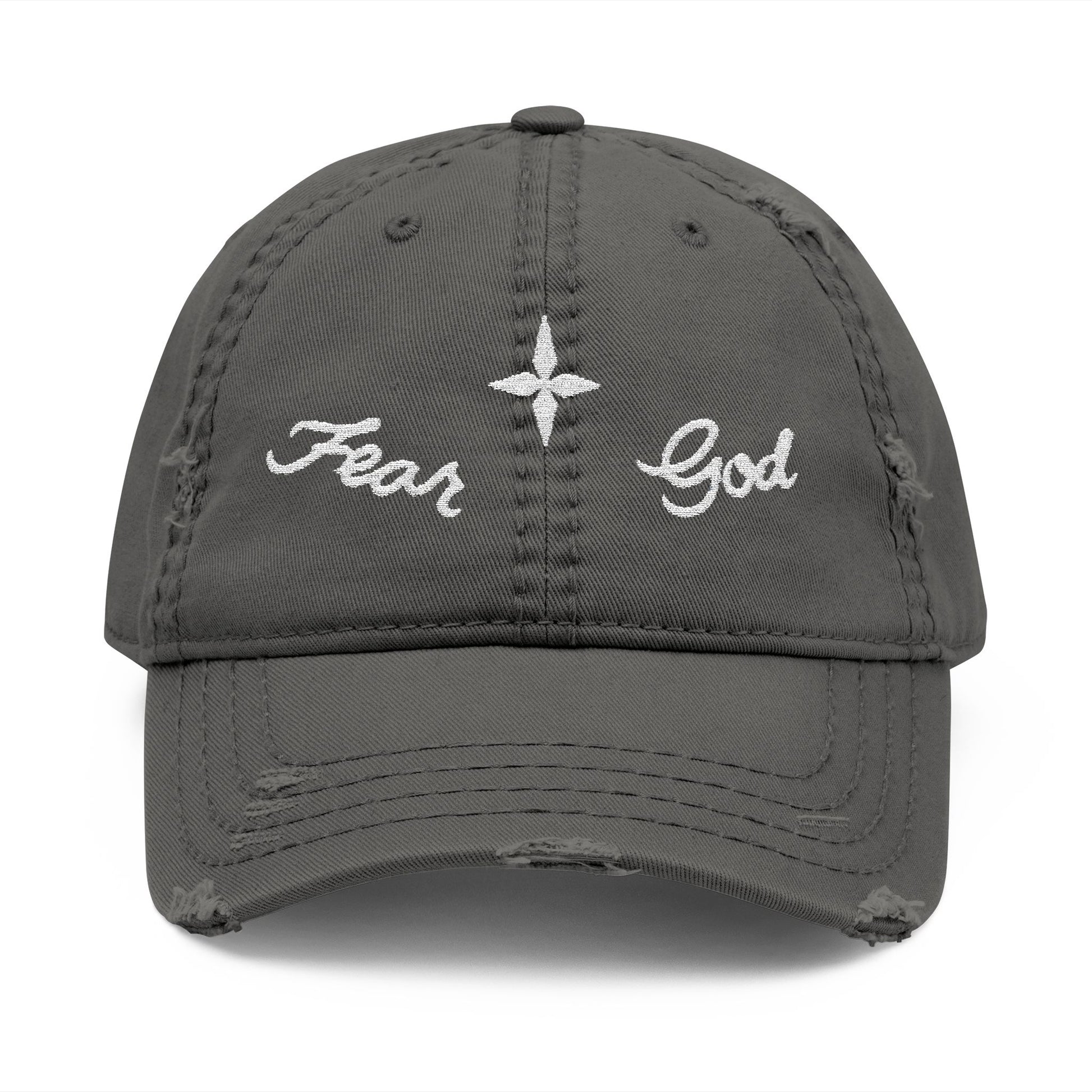 Weezy Inspired Fear God Distressed Dad Hat (Embroidery)