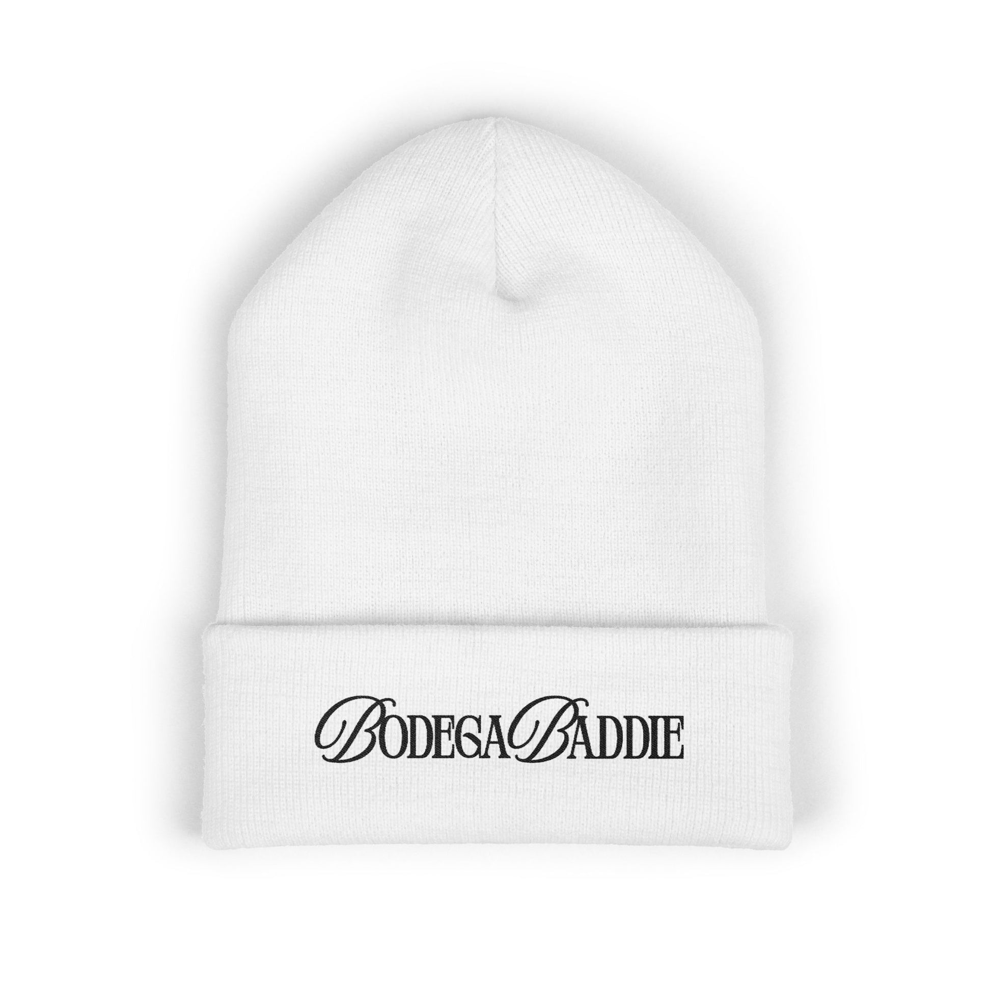 Bodega Baddie Cuffed Beanie, Embroidered Cardi Inspired Hat