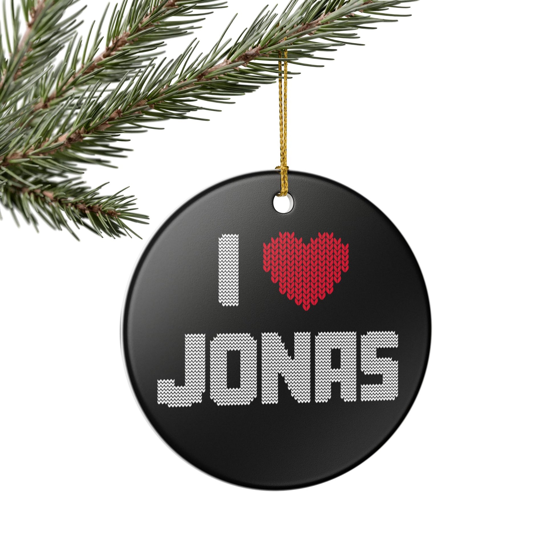 I ❤️Jonas Ornament (1pc), Jonas Inspired Christmas Decor