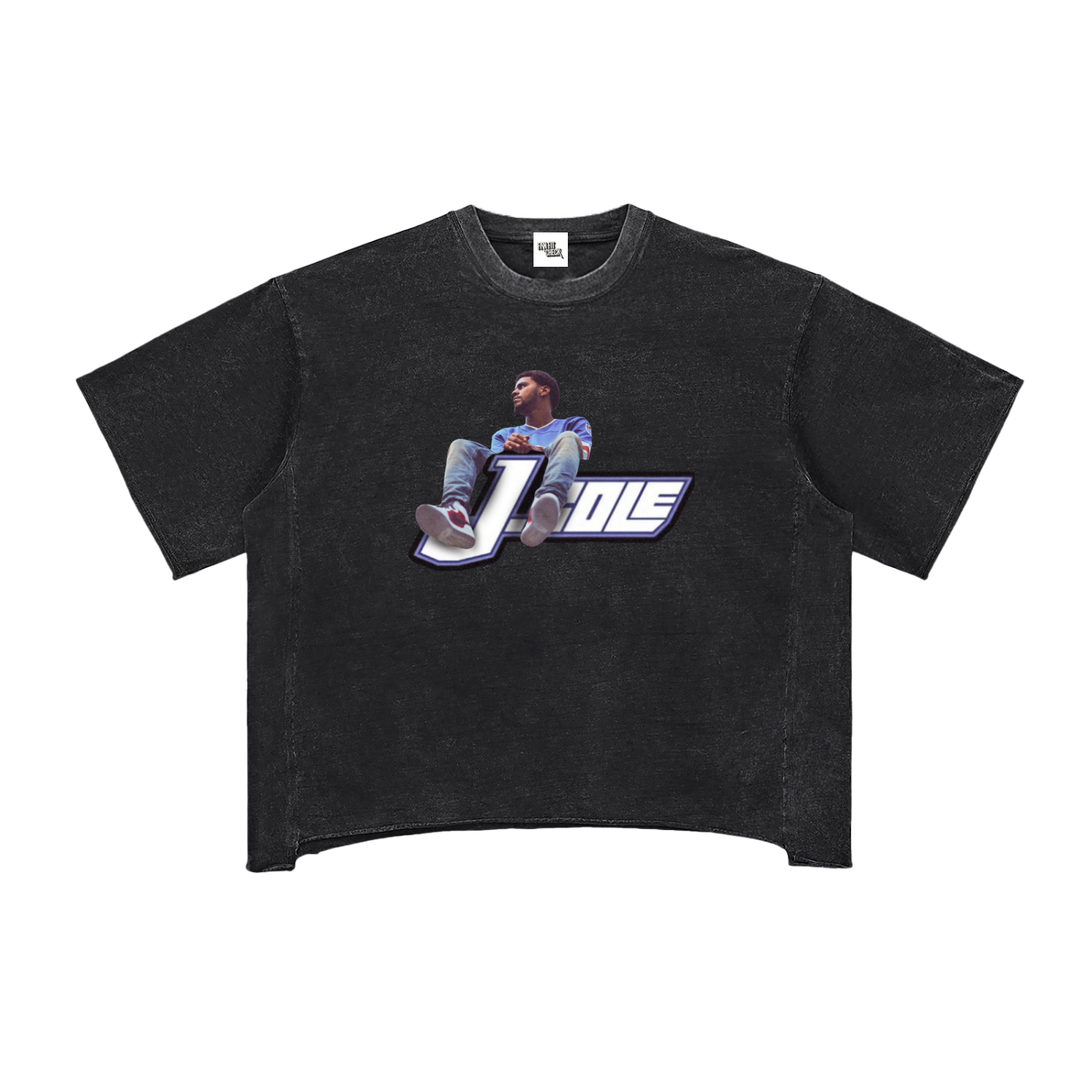 Nostalgic J Cole Inspired Washed Boxy T-Shirt