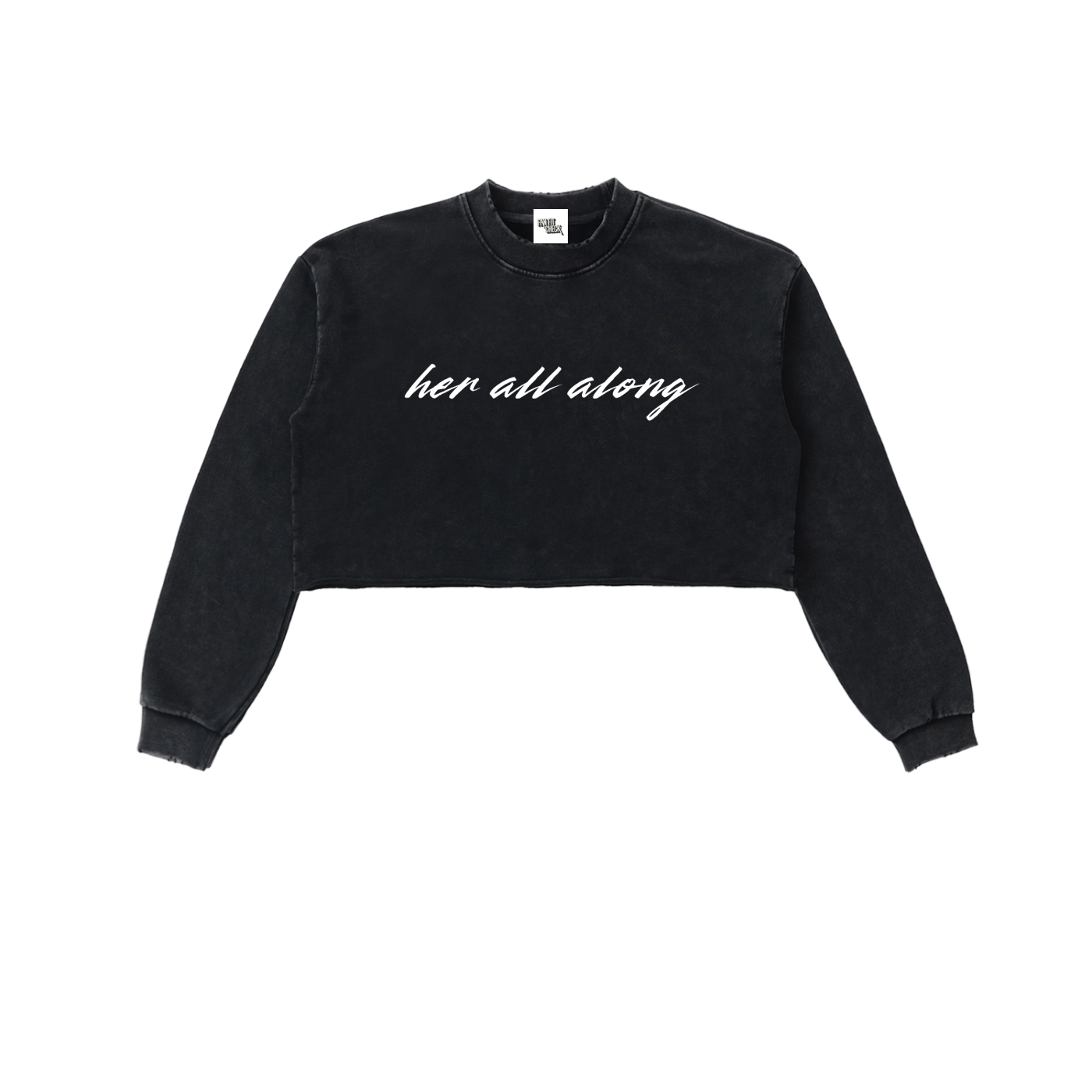 Gunna Inspired Her All Along Washed Raw Edge Cropped Sweatshirt