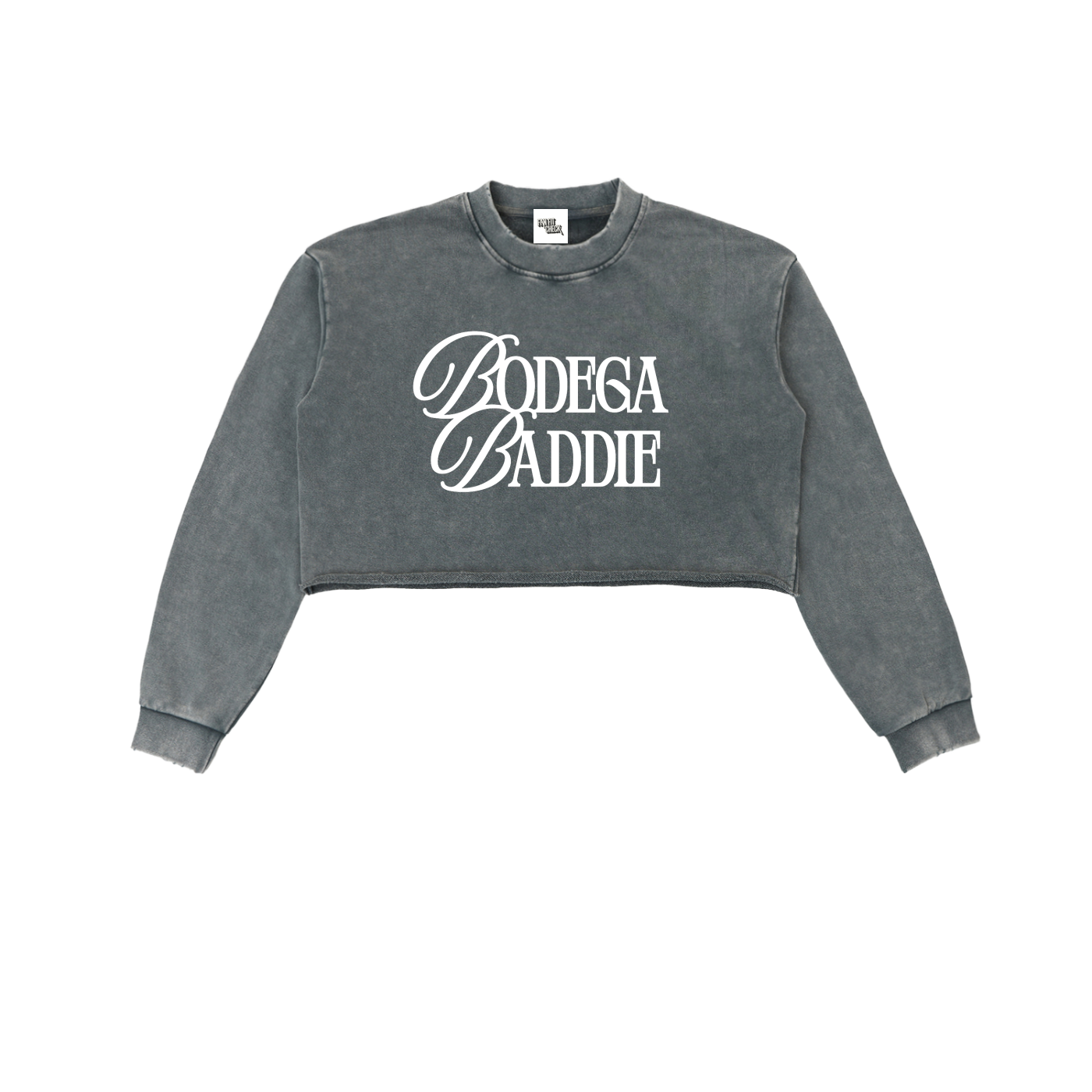 Bodega Baddie Carid Inspired Washed Cropped Sweatshirt