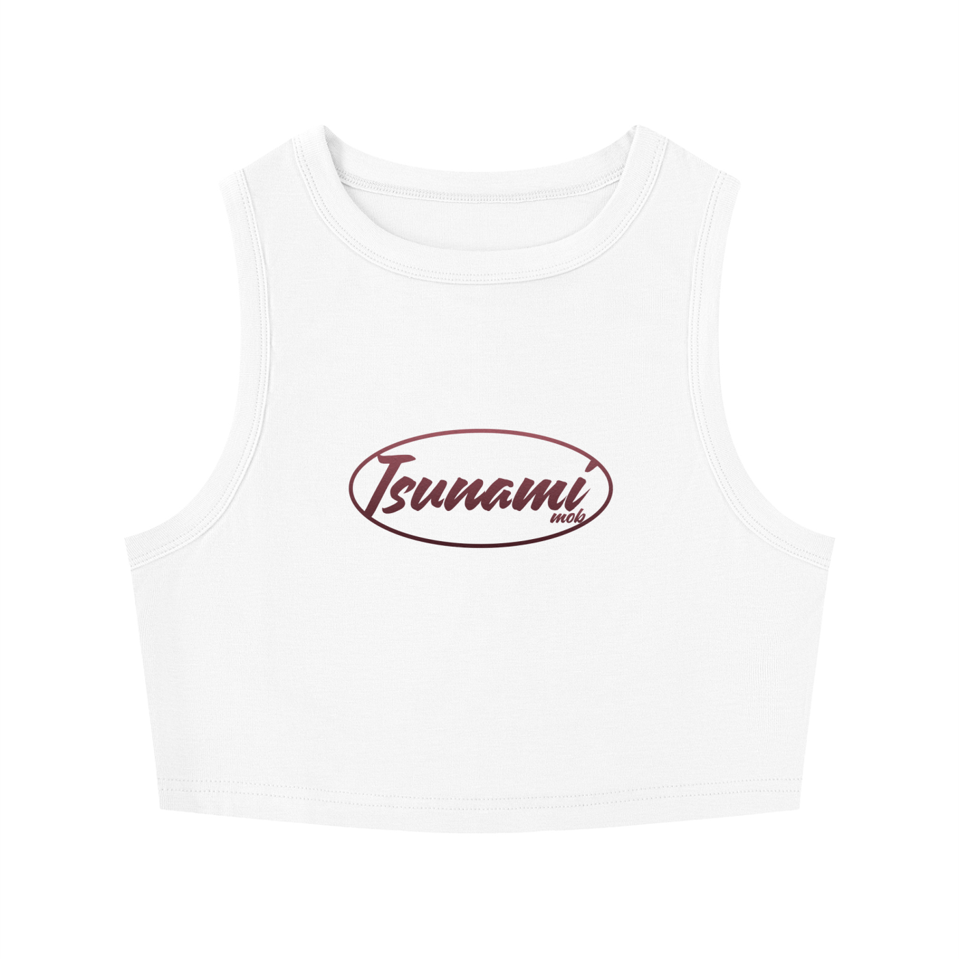 Tsunami Mob Burgundy Gradient Crewneck Crop Tank