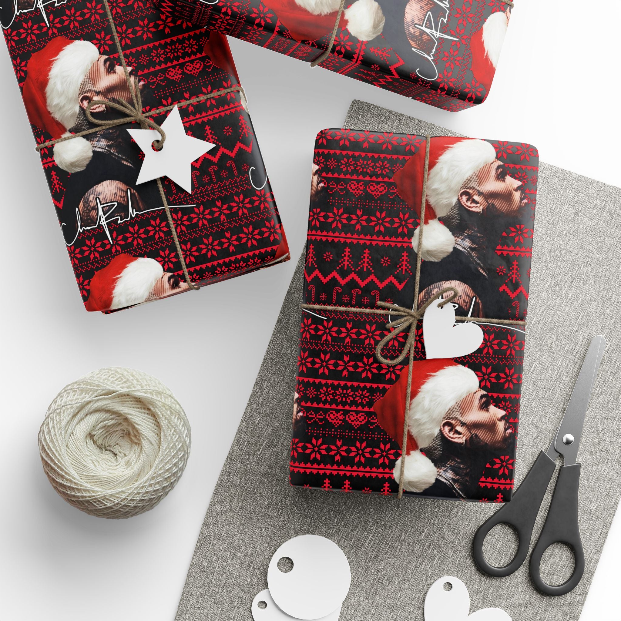Chrismas Inspired Breezy Black & Red Wrapping Paper