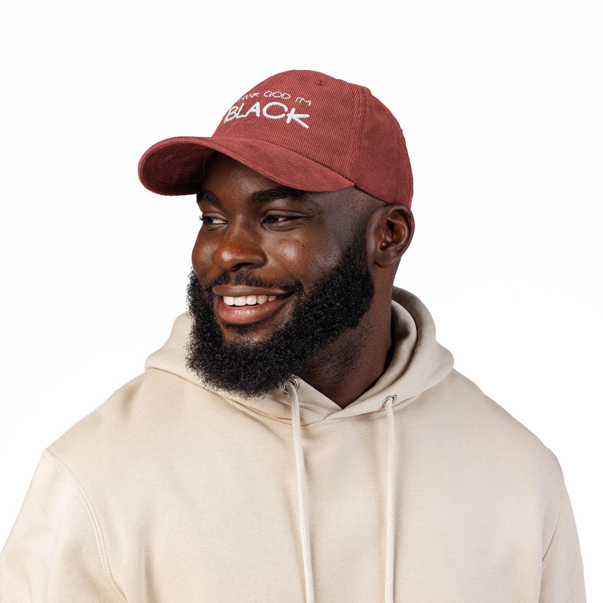 Thank God I'm Black Embroidered Vintage Corduroy Cap