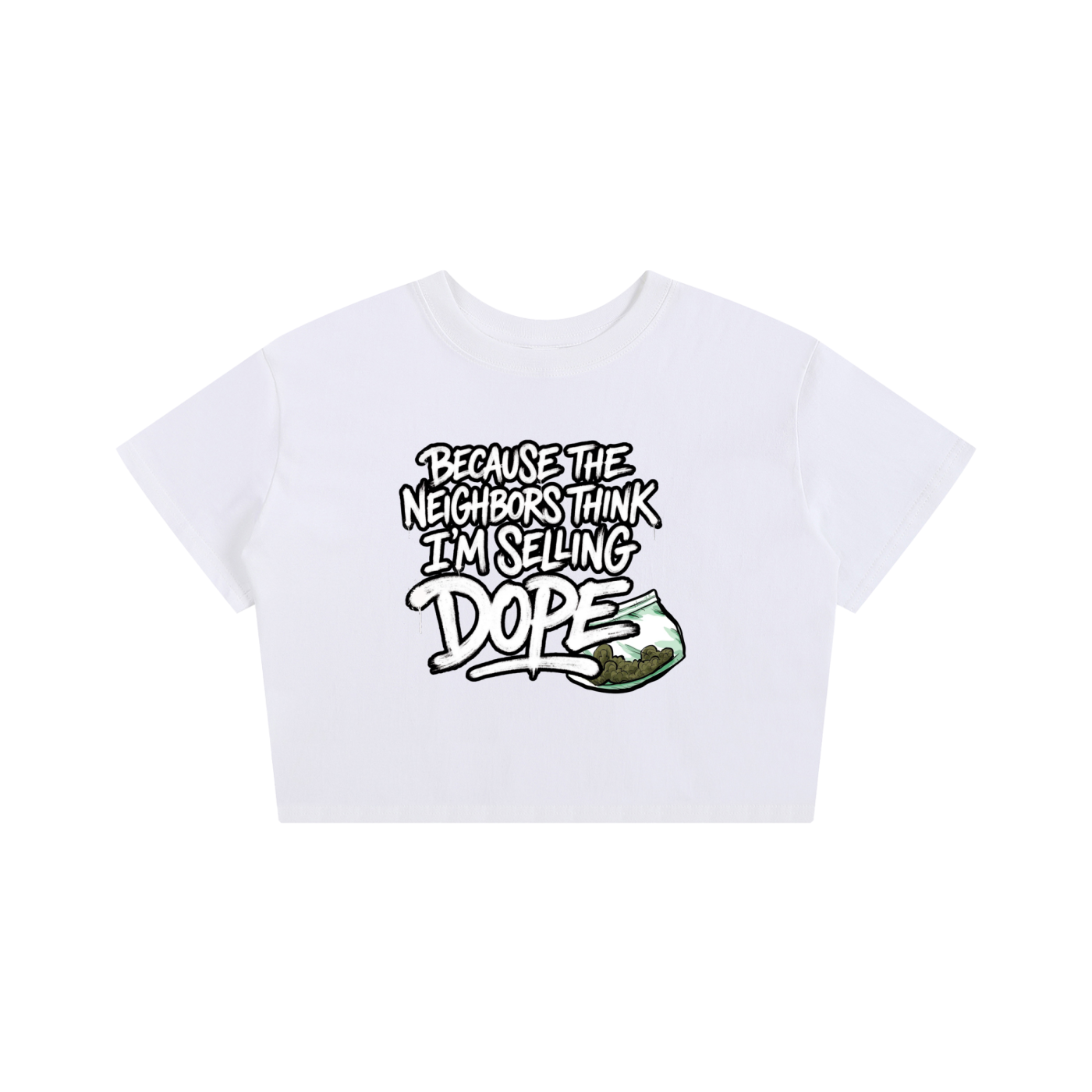 J Cole Inspired Neighbors White Baby Tee