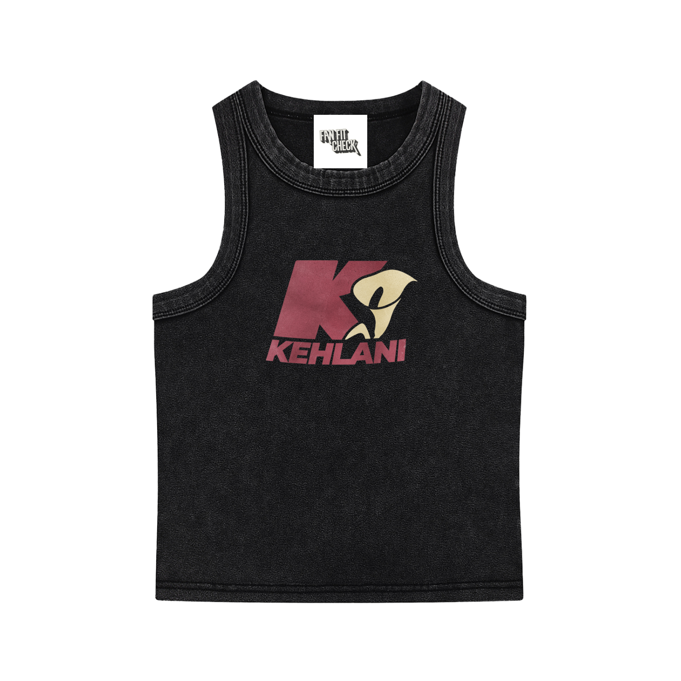 Kehlani Inspired Burgundy/Tan  Starter Logo Tag Washed Crop Tank