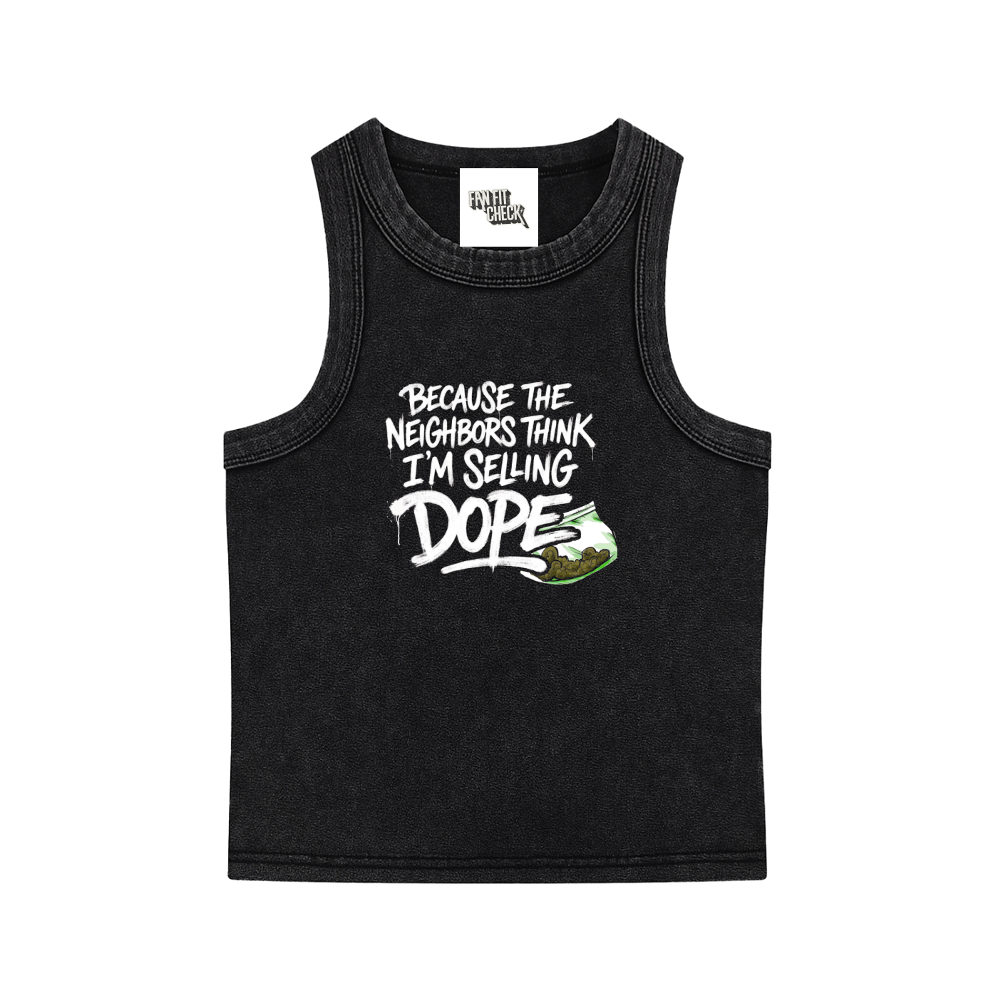 J Cole Inspired Neighbors Black Crop Tank