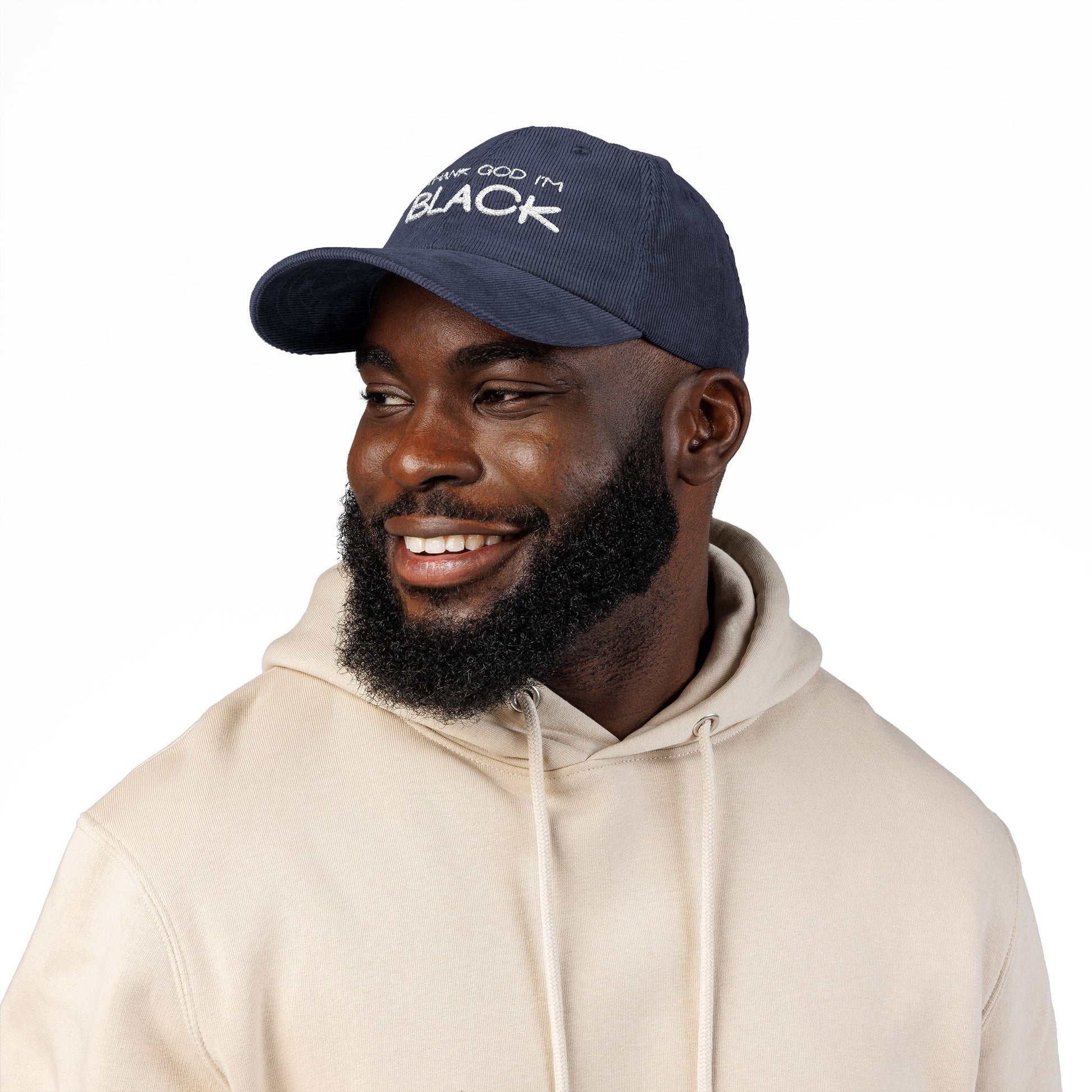 Thank God I'm Black Embroidered Vintage Corduroy Cap