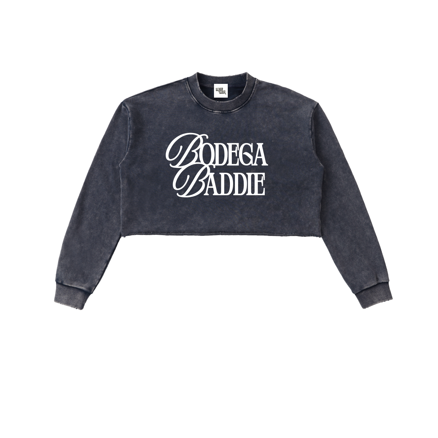Bodega Baddie Carid Inspired Washed Cropped Sweatshirt