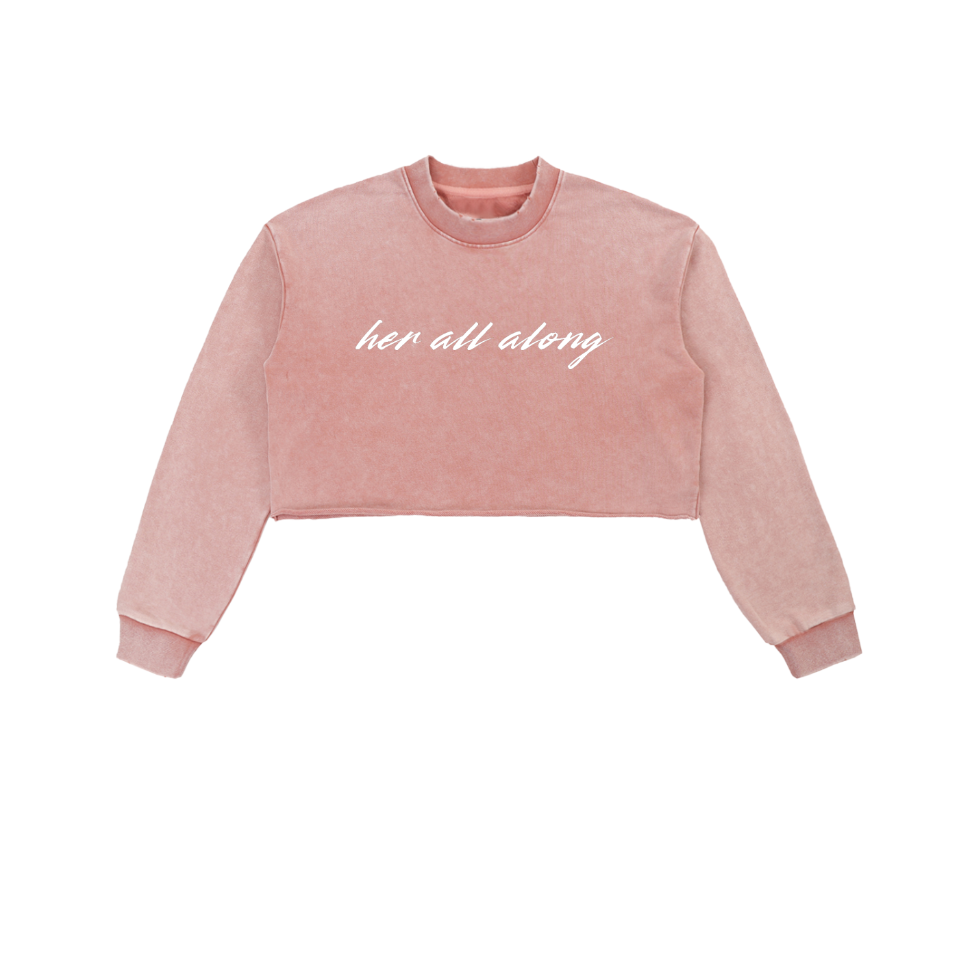 Gunna Inspired Her All Along Washed Raw Edge Cropped Sweatshirt