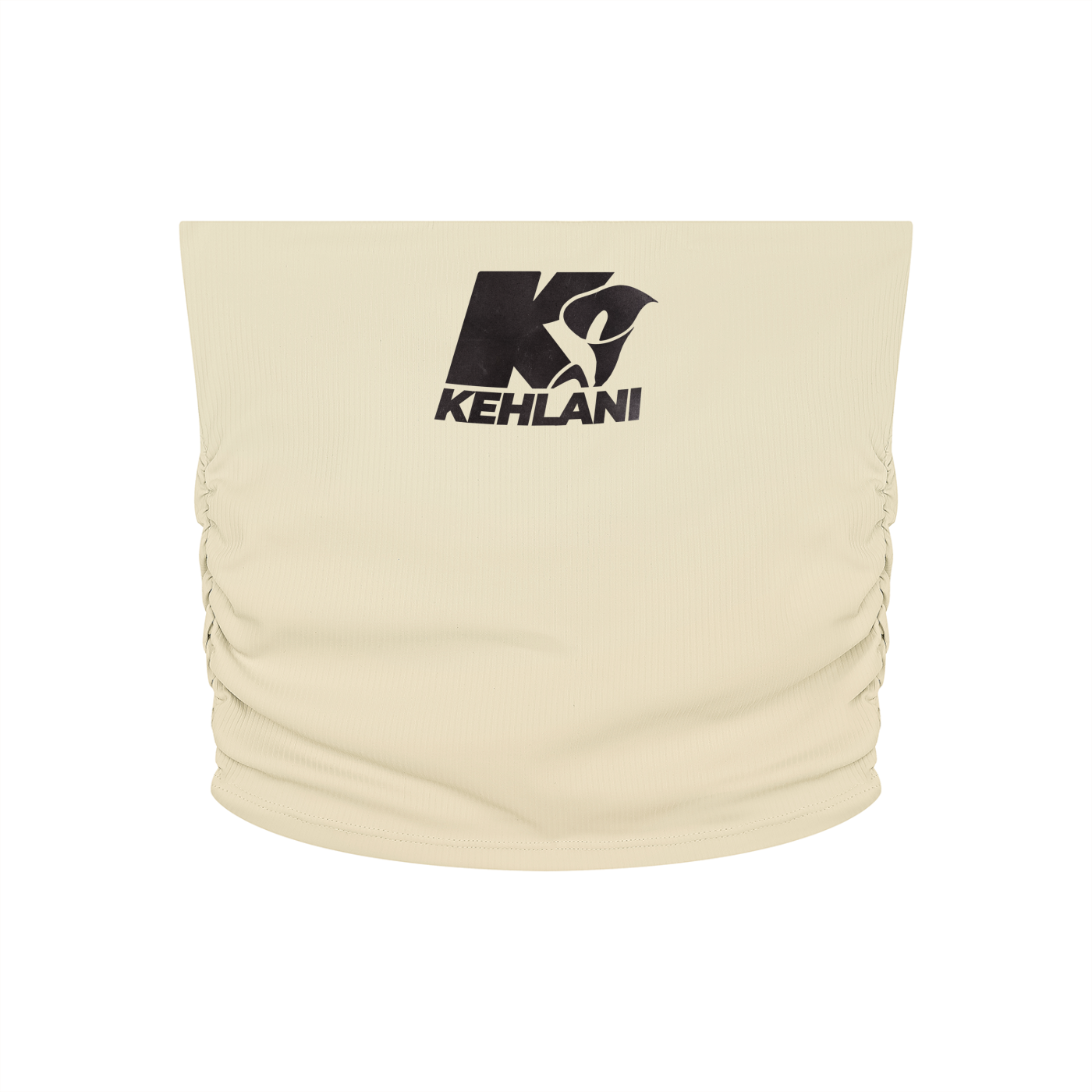 Kehlani Inspired Black Starter Logo Ruched Cropped  Tube Top