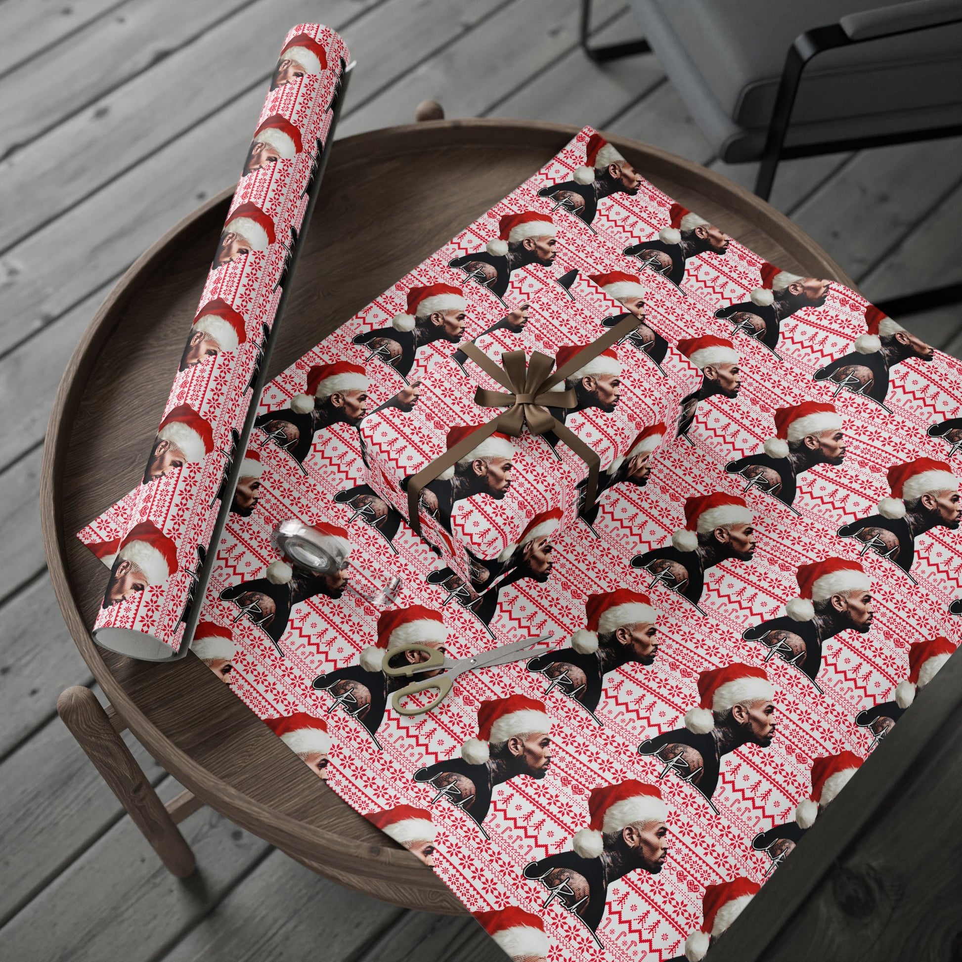 Chrismas Inspired Breezy Red & White Wrapping Paper