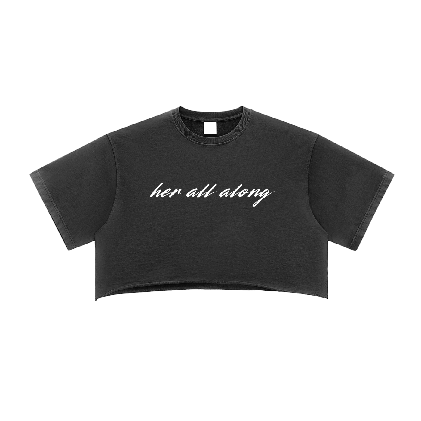 Gunna Inspired Her All Along Washed Raw Edge Crop Top