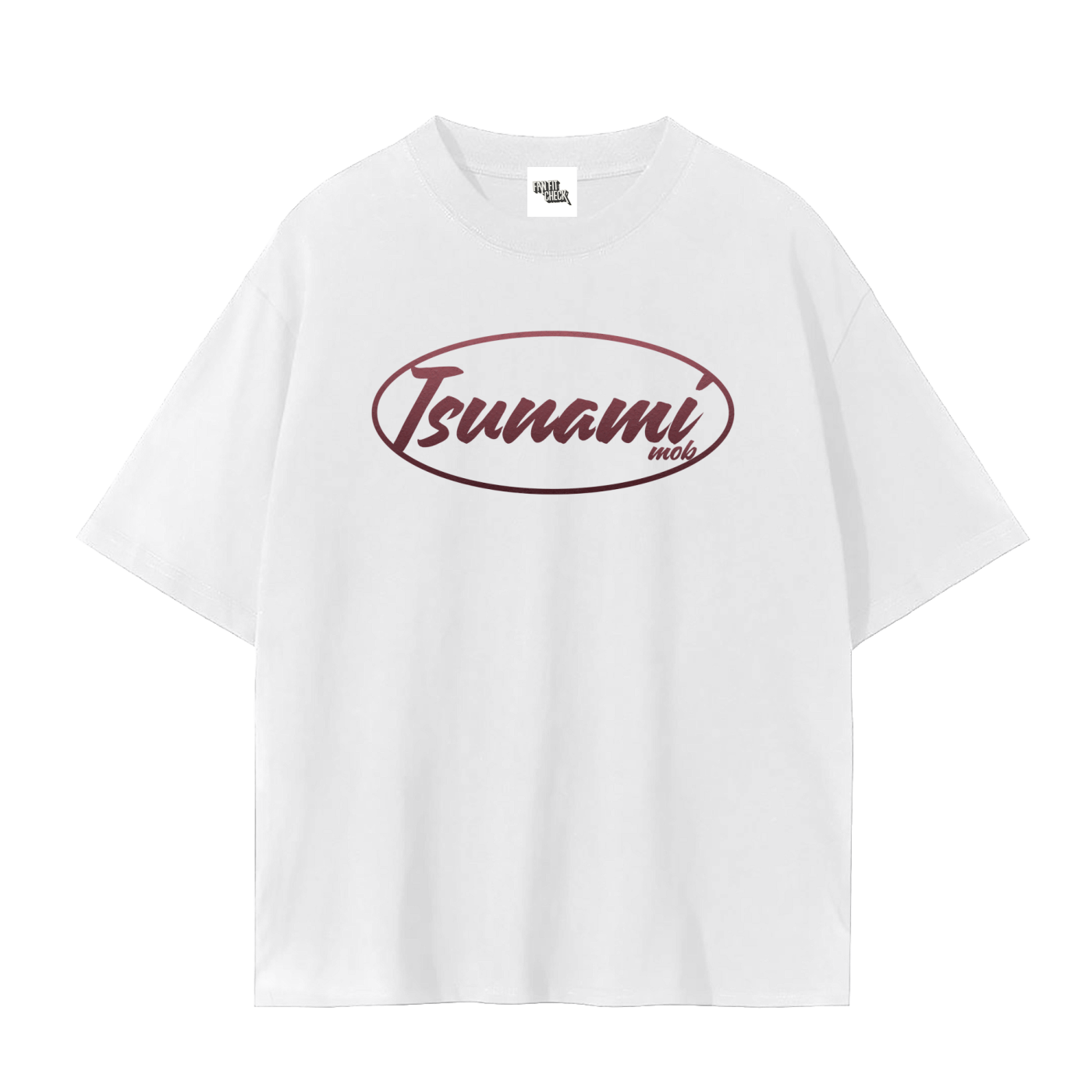 Burgundy Gradient Tsunami Mob  T-Shirt