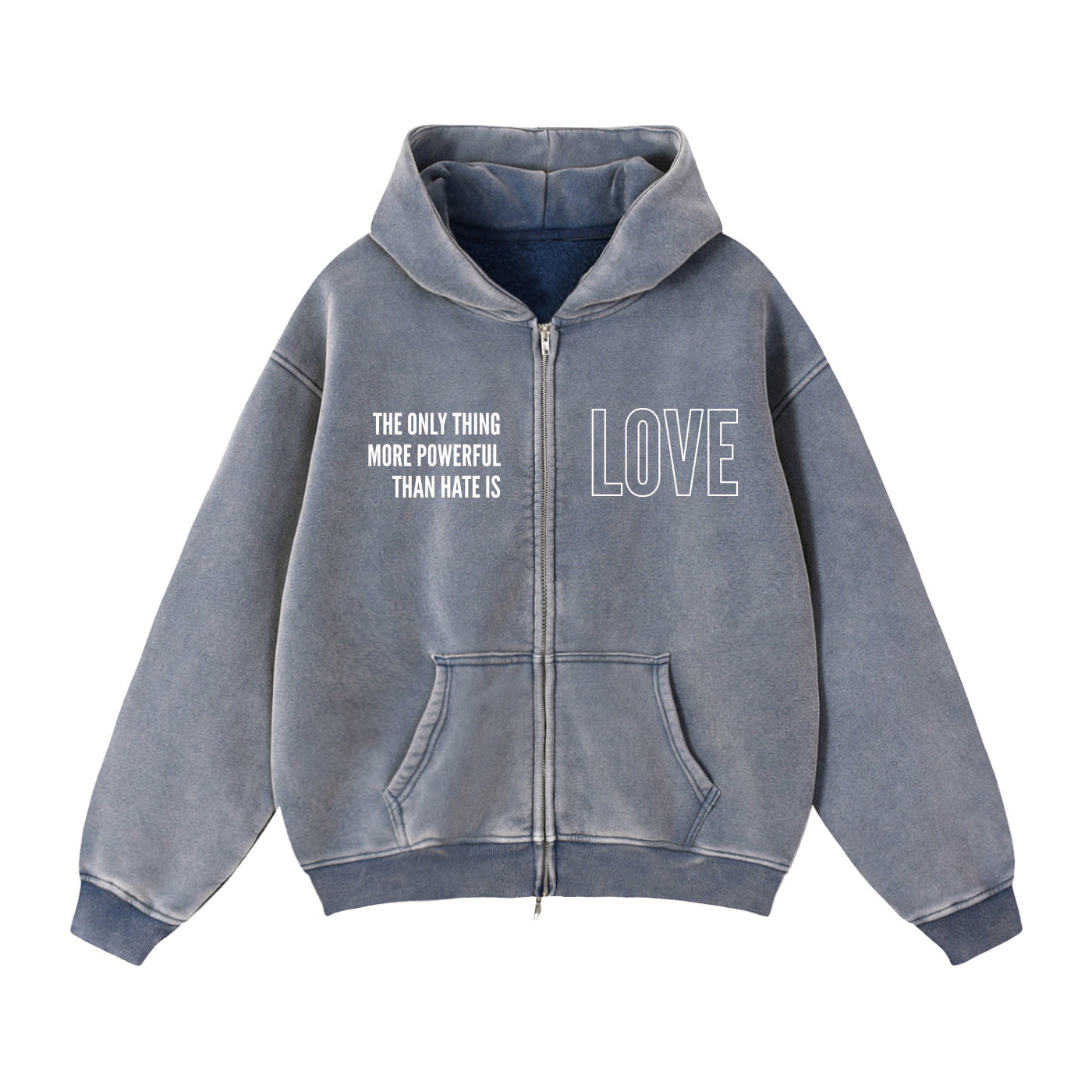 THE POWER OF LOVE - Zip Up Fleece Hoodie