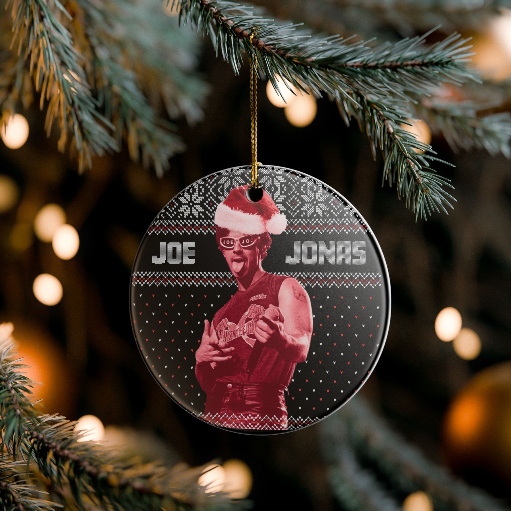 Joe Jonas Ugly Sweater Ornament (1pc), Jonas Brothers Inspired Christmas Decor