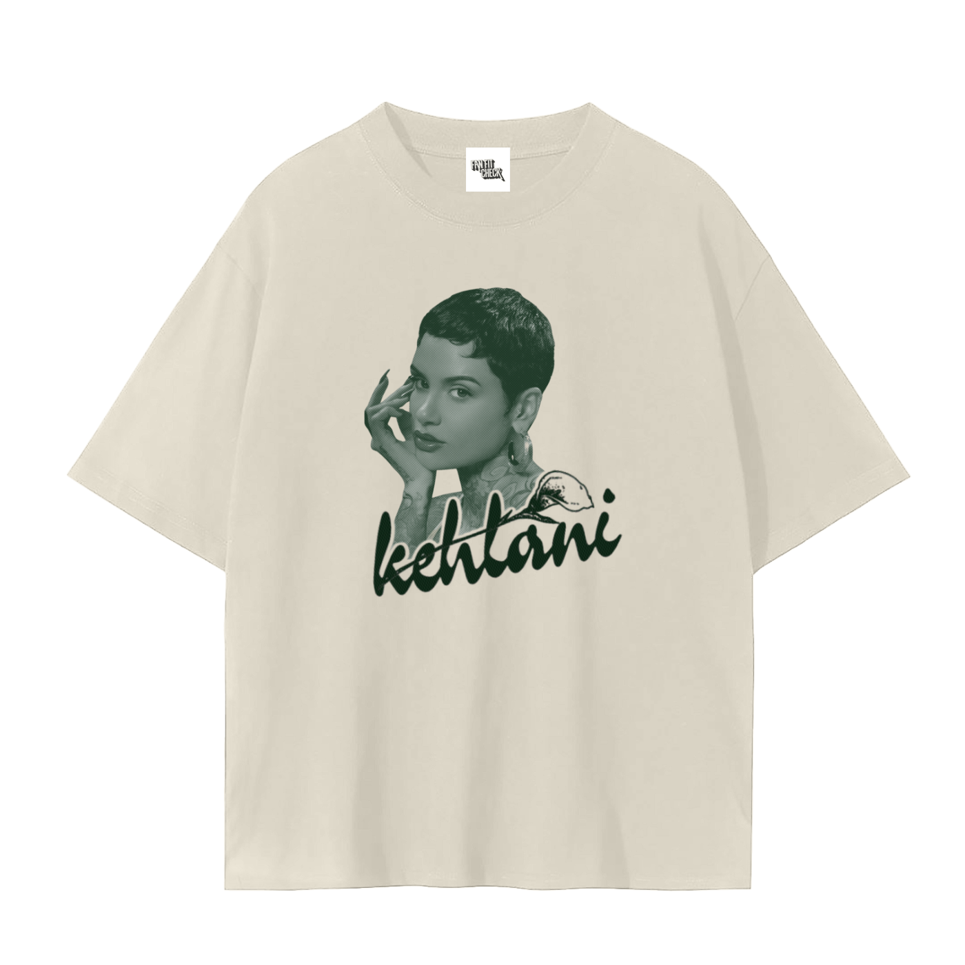 Kehlani Inspired Green Textured Portrait T-Shirt