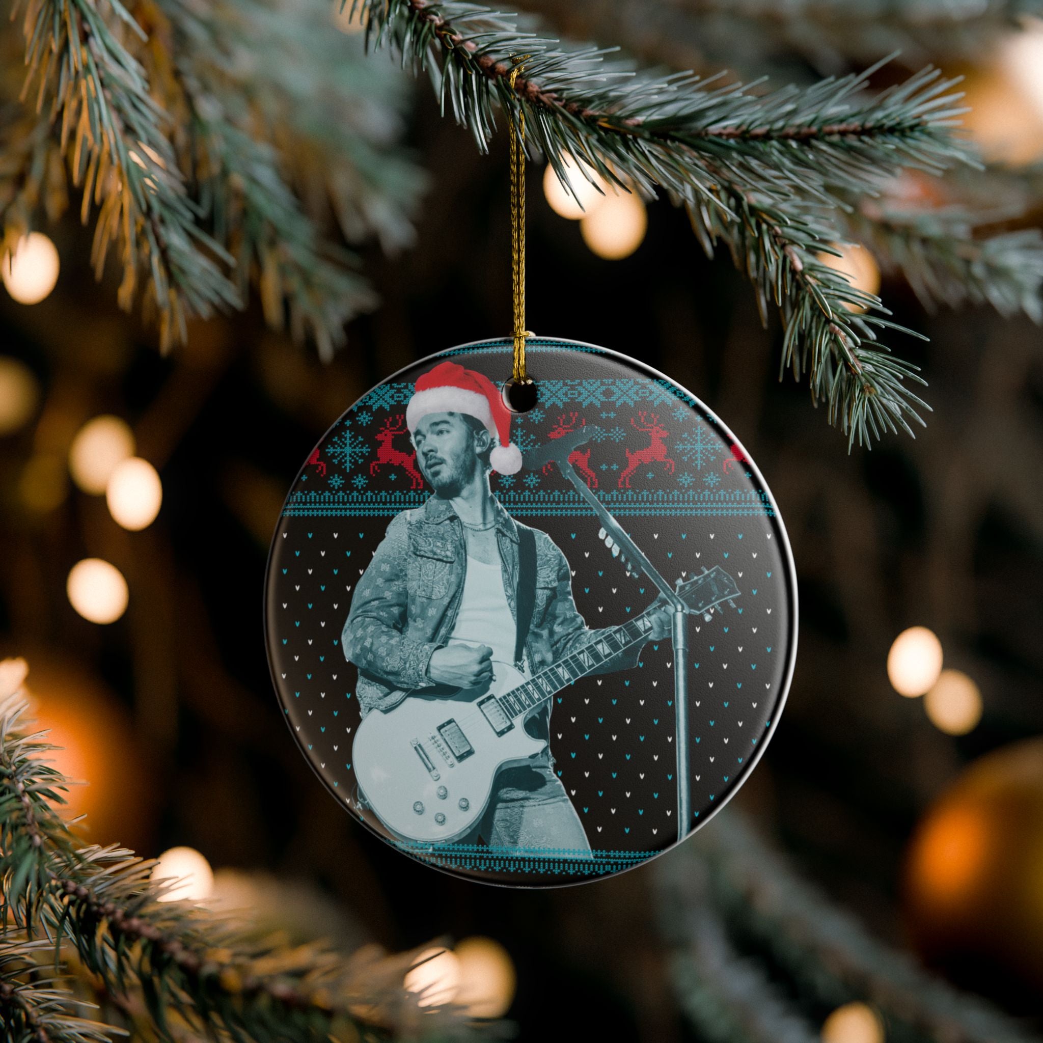 Kevin Jonas Ugly Christmas Sweater Ornament (1pc), Jonas Brothers Inspired Christmas Decor