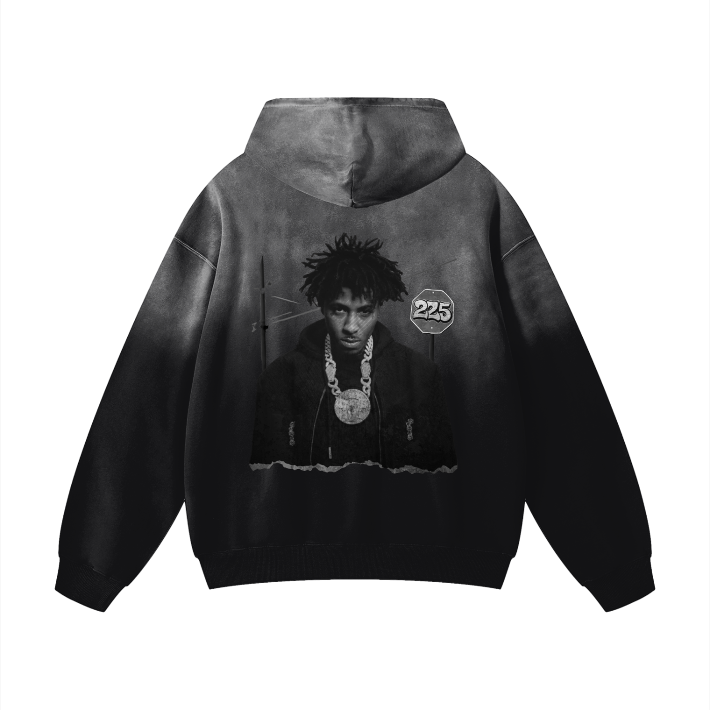 225 YB Inspired Sunfade Oversized Hoodie