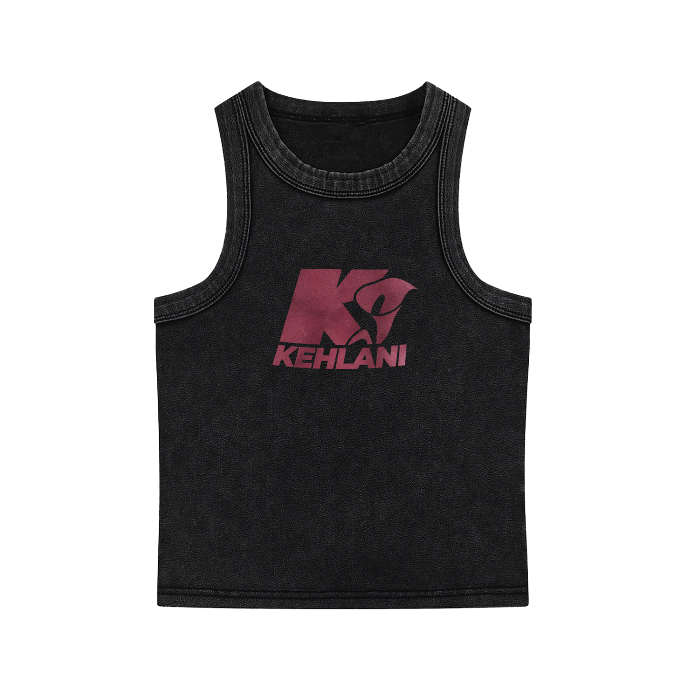 Kehlani Inspired Burgundy Starter Logo Tag Washed Crop Tank