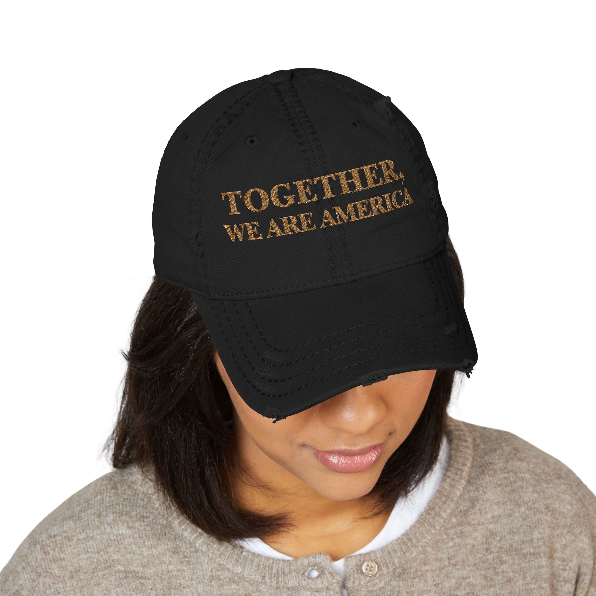 THE NEW AMERICAN HAT - Distressed Embroidered Dad Hat