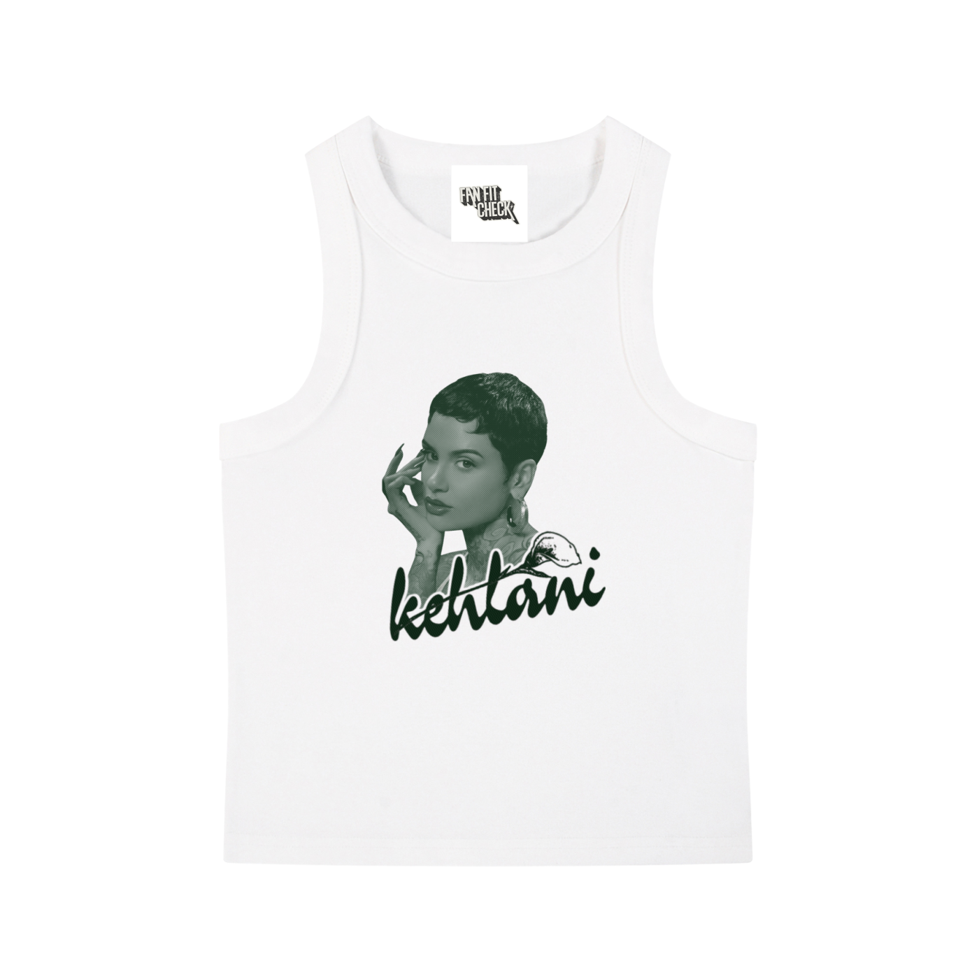 Kehlani Inspired Green Textured Portrait Crop Tank
