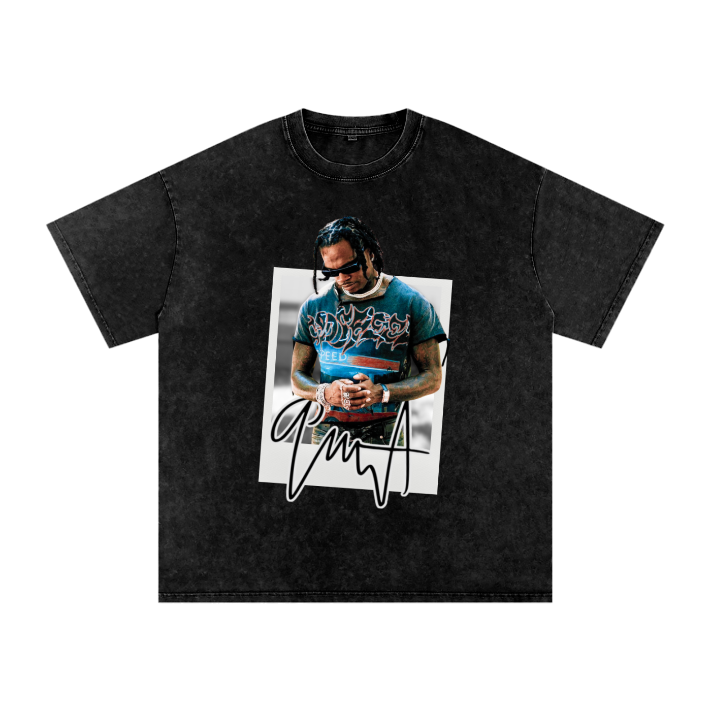 Gunna Inspired Polaroid Washed Oversized T-Shirt