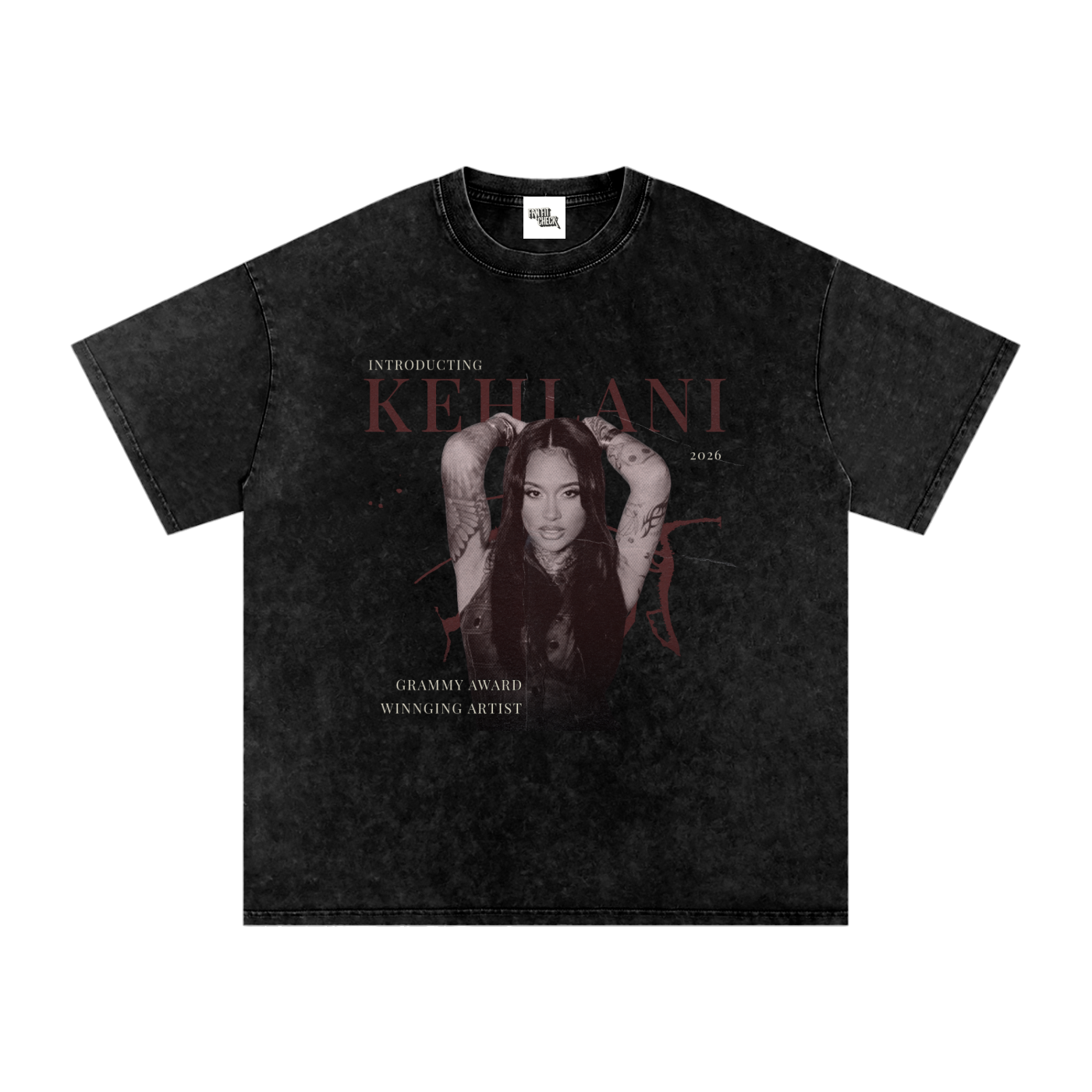 Kehlani Burgundy Grammy Inspired Washed T-Shirt