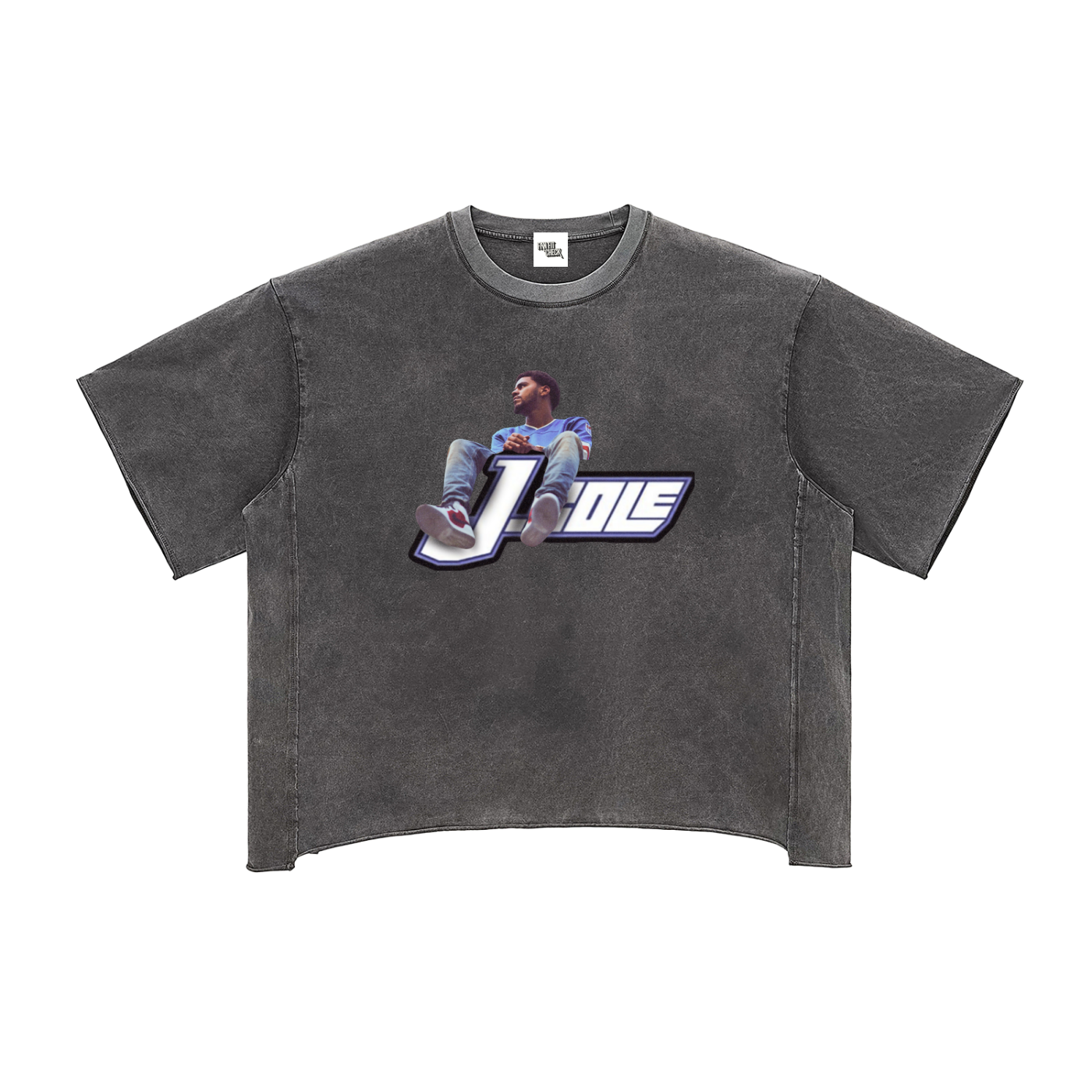 Nostalgic J Cole Inspired Washed Boxy T-Shirt