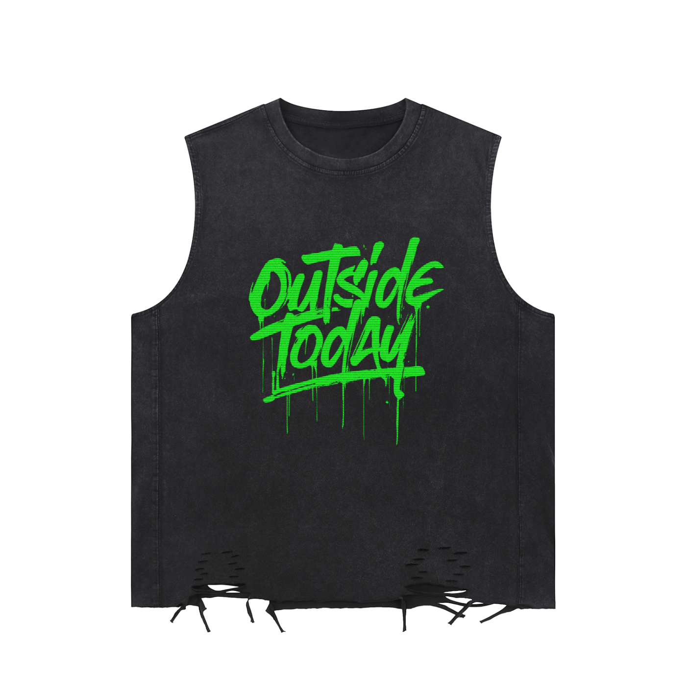 YB Inspired Washed Raw-Hem Tank Top