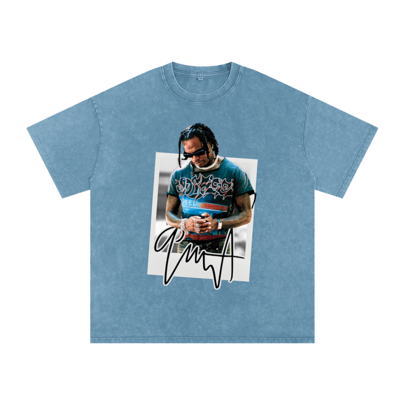 Gunna Inspired Polaroid Washed Oversized T-Shirt