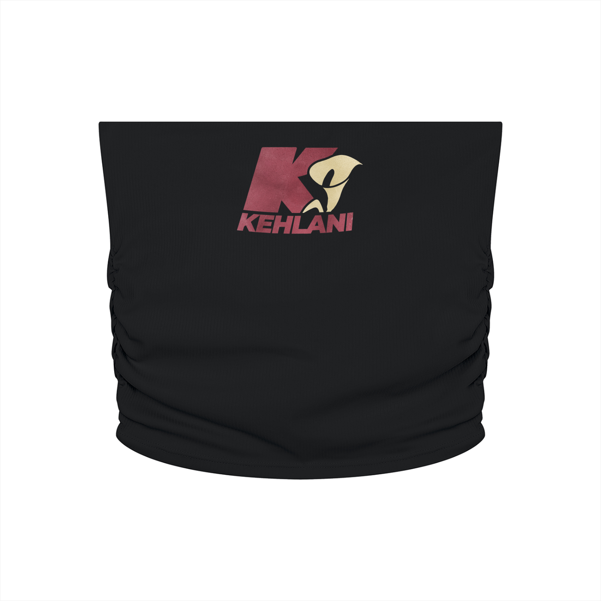 Kehlani Inspired Burgundy/Tan Starter Logo Ruched Cropped  Tube Top