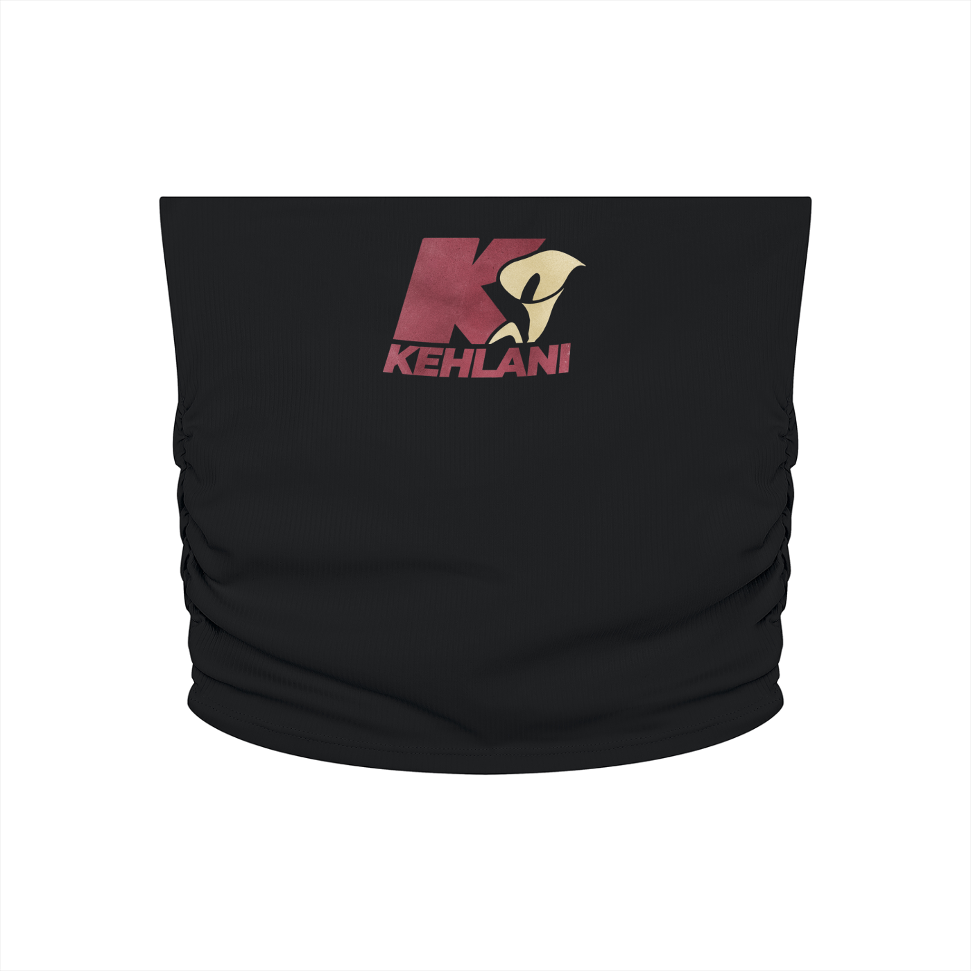 Kehlani Inspired Burgundy/Tan Starter Logo Ruched Cropped  Tube Top