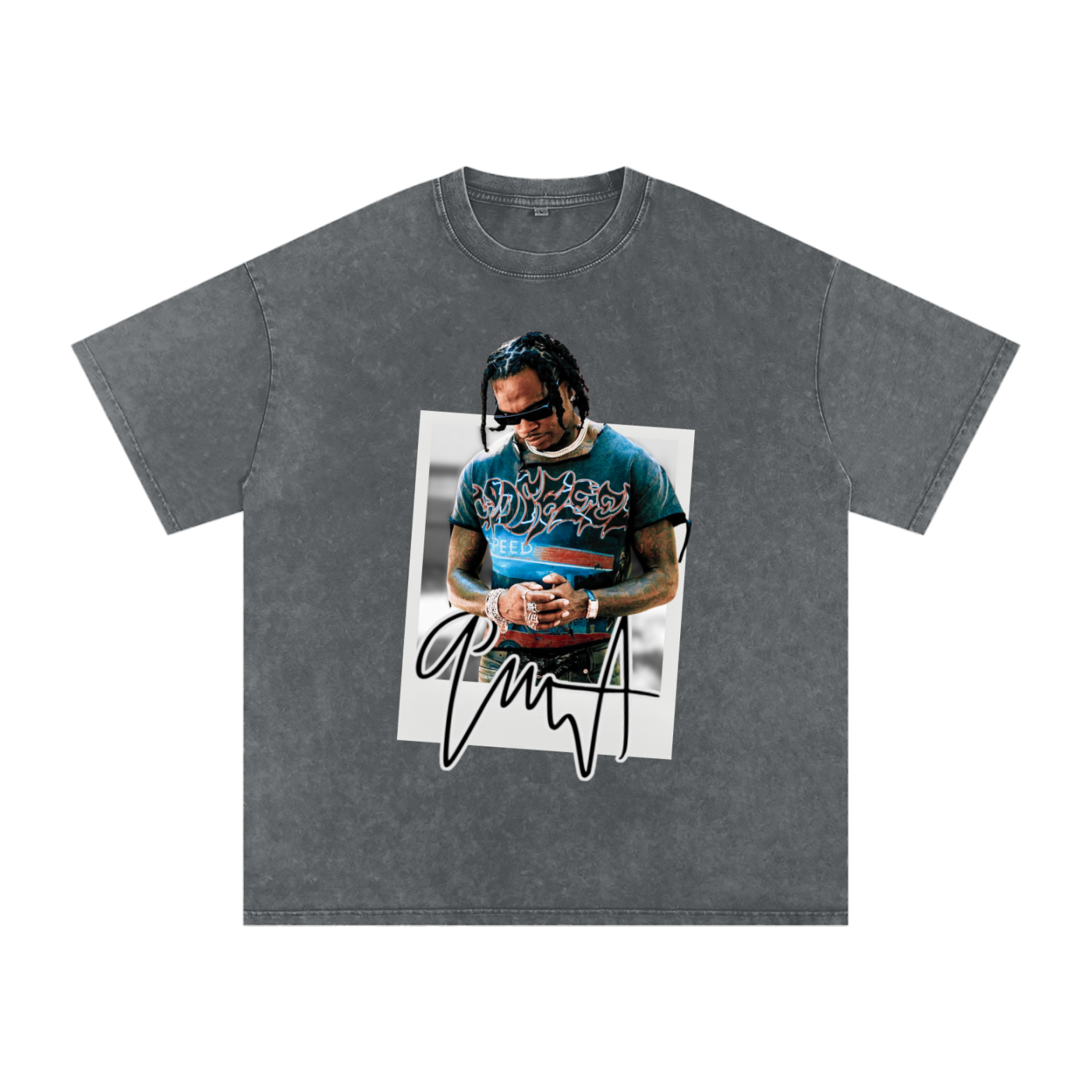Gunna Inspired Polaroid Washed Oversized T-Shirt