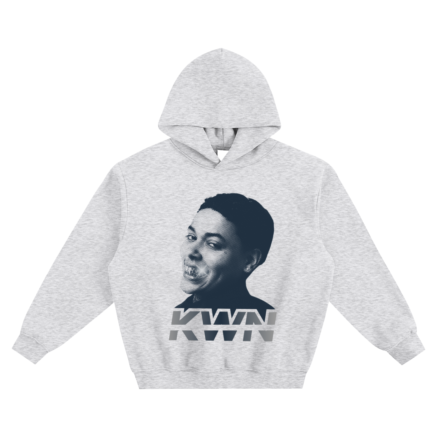 KWN Fan Inspired Name Portrait Fleeced Boxy Hoodie