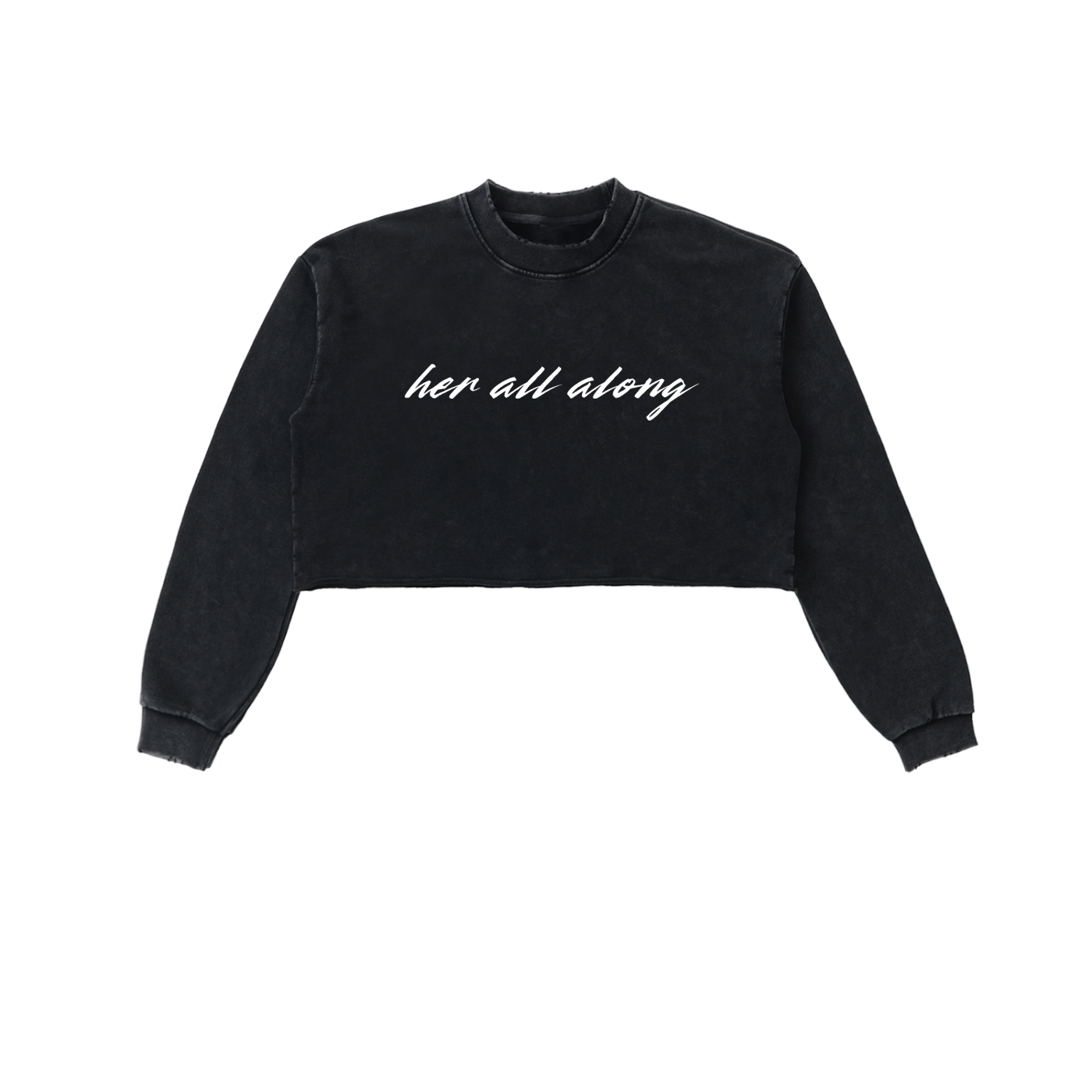 Gunna Inspired Her All Along Washed Raw Edge Cropped Sweatshirt